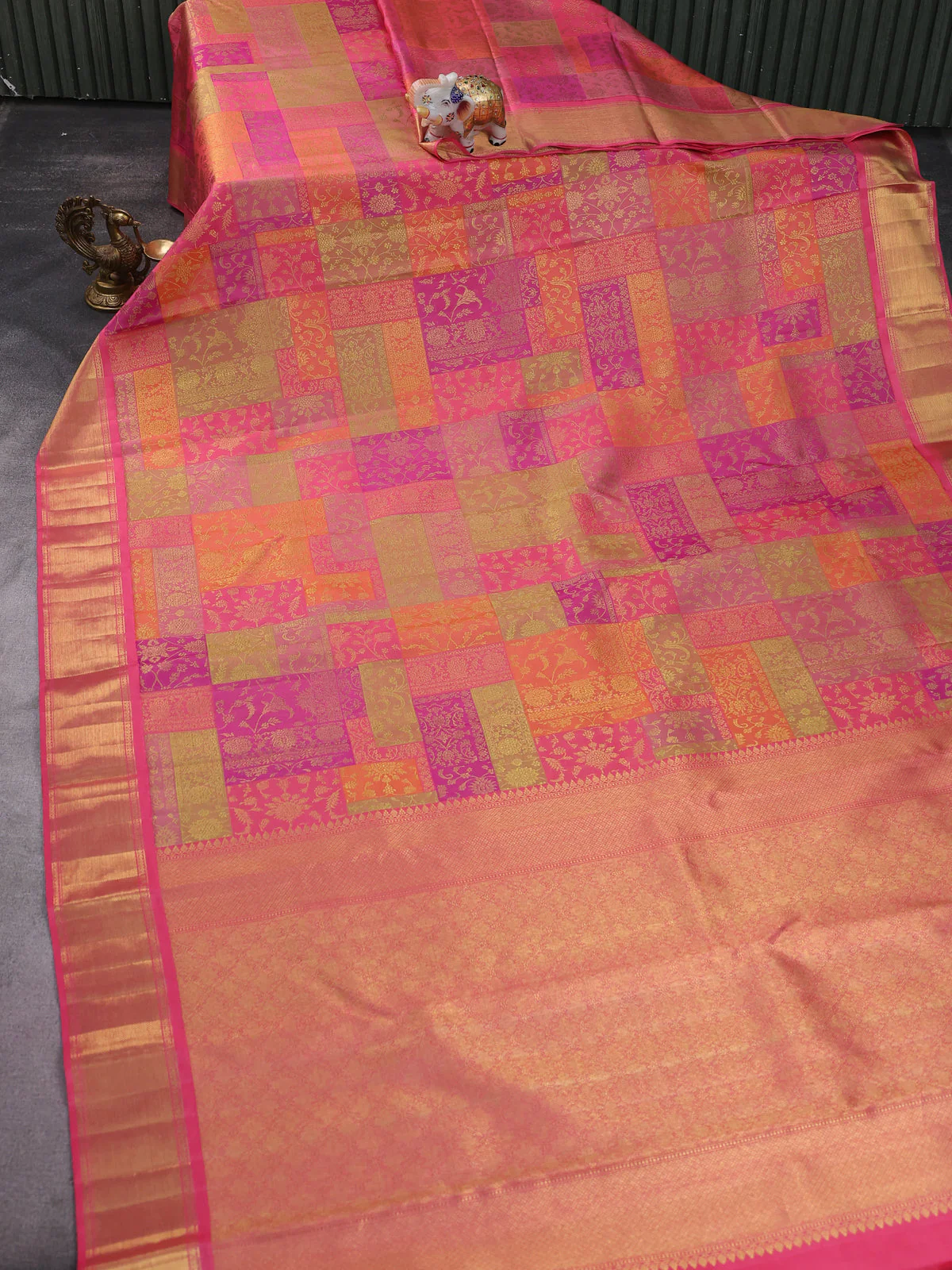 Pink Kanchipuram Silk Saree - Image 7
