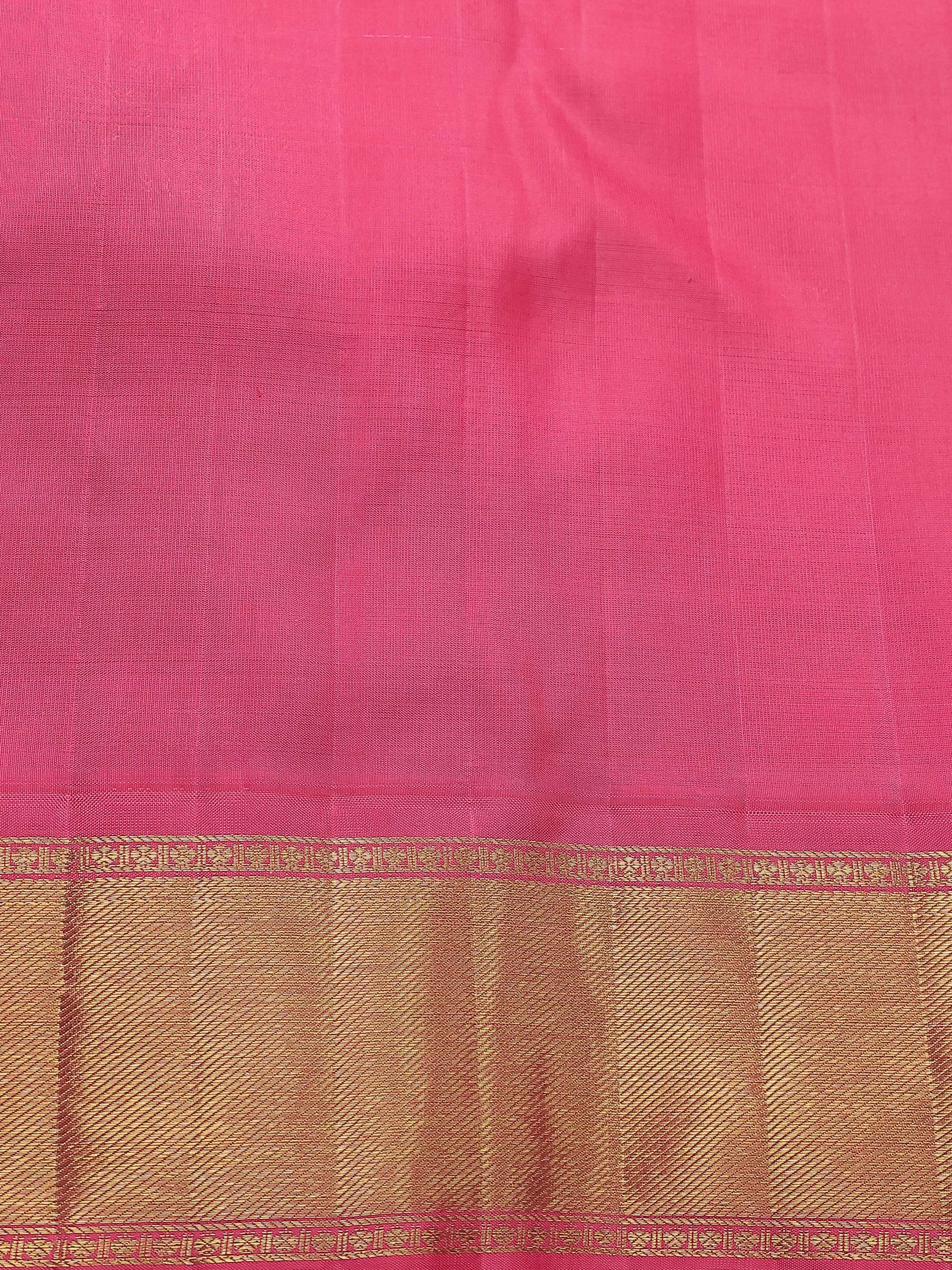 Pink Kanchipuram Silk Saree - Image 9