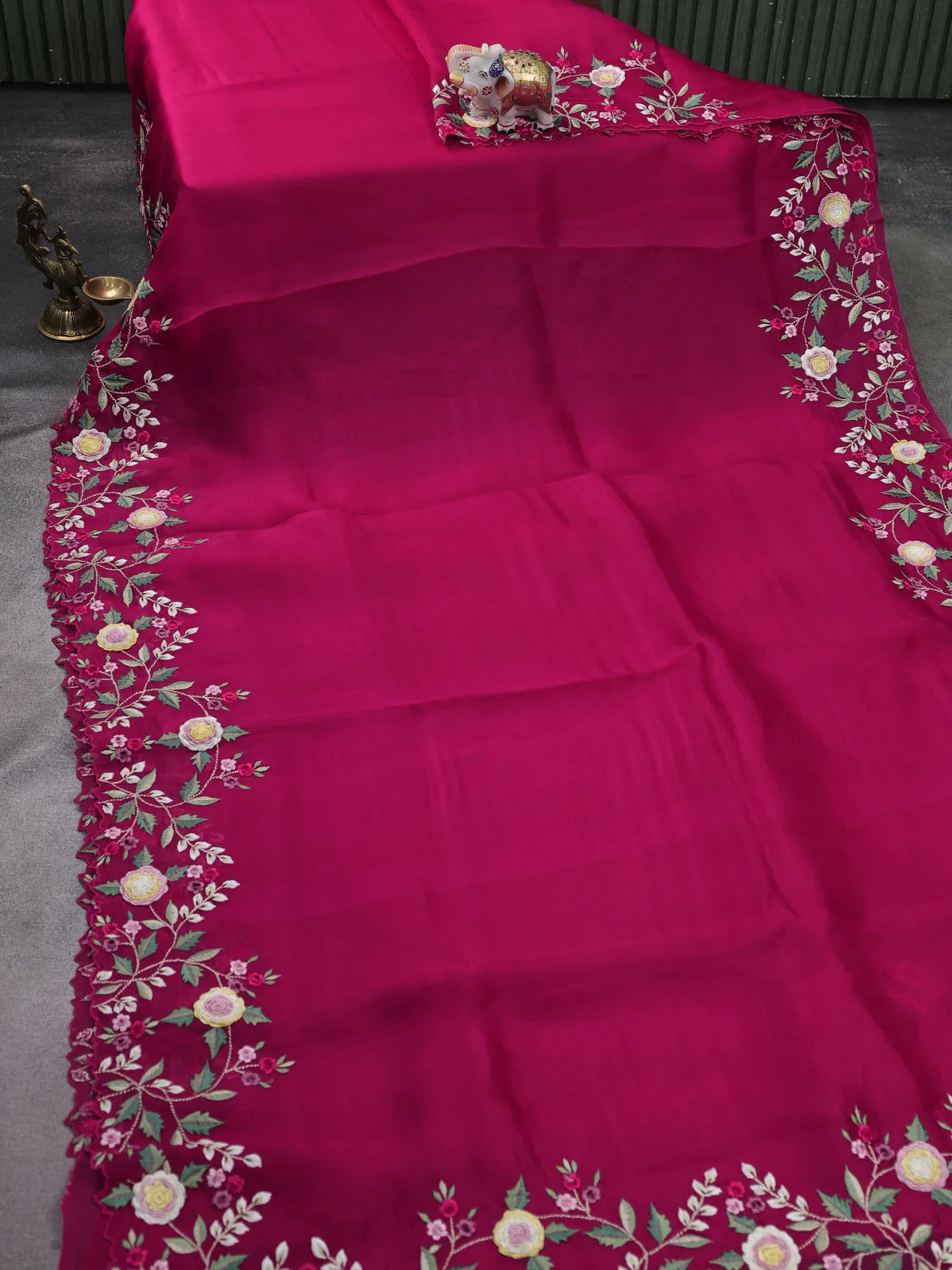 Pink Organza Silk Saree - Image 2