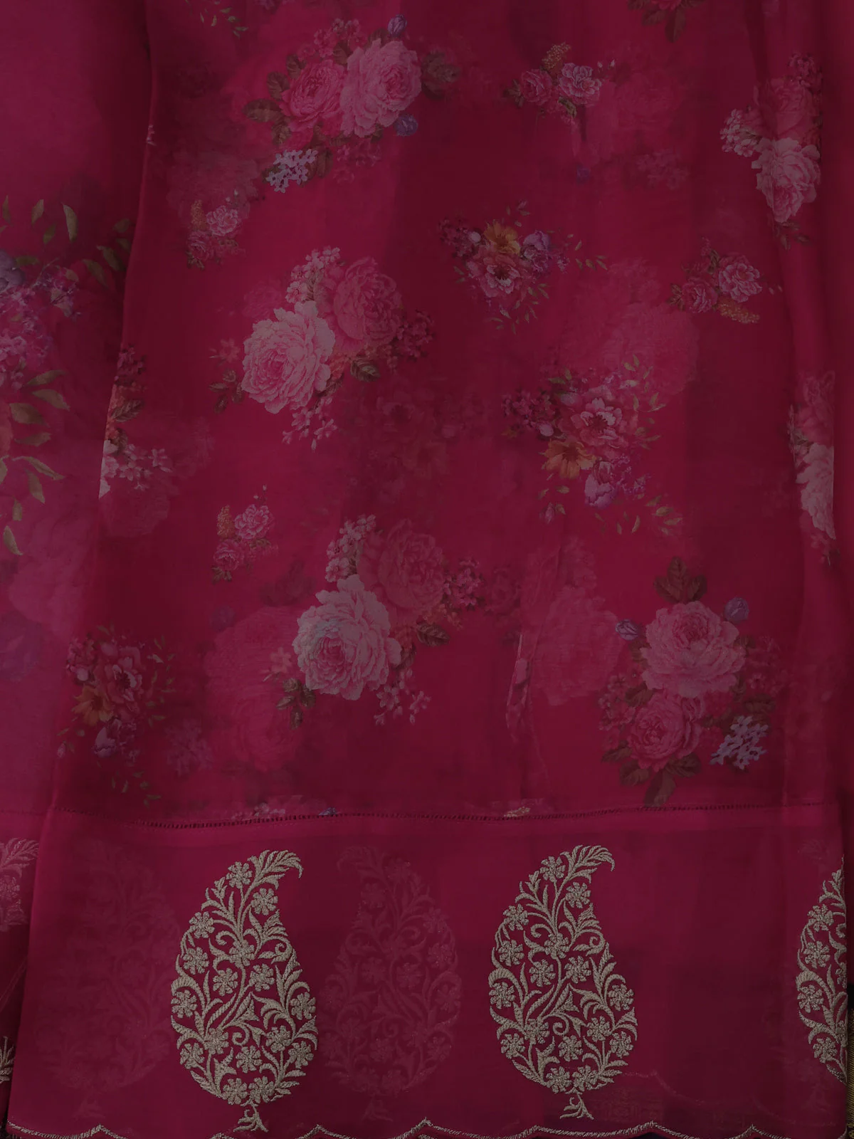 Pink Organza Silk Saree - Image 4