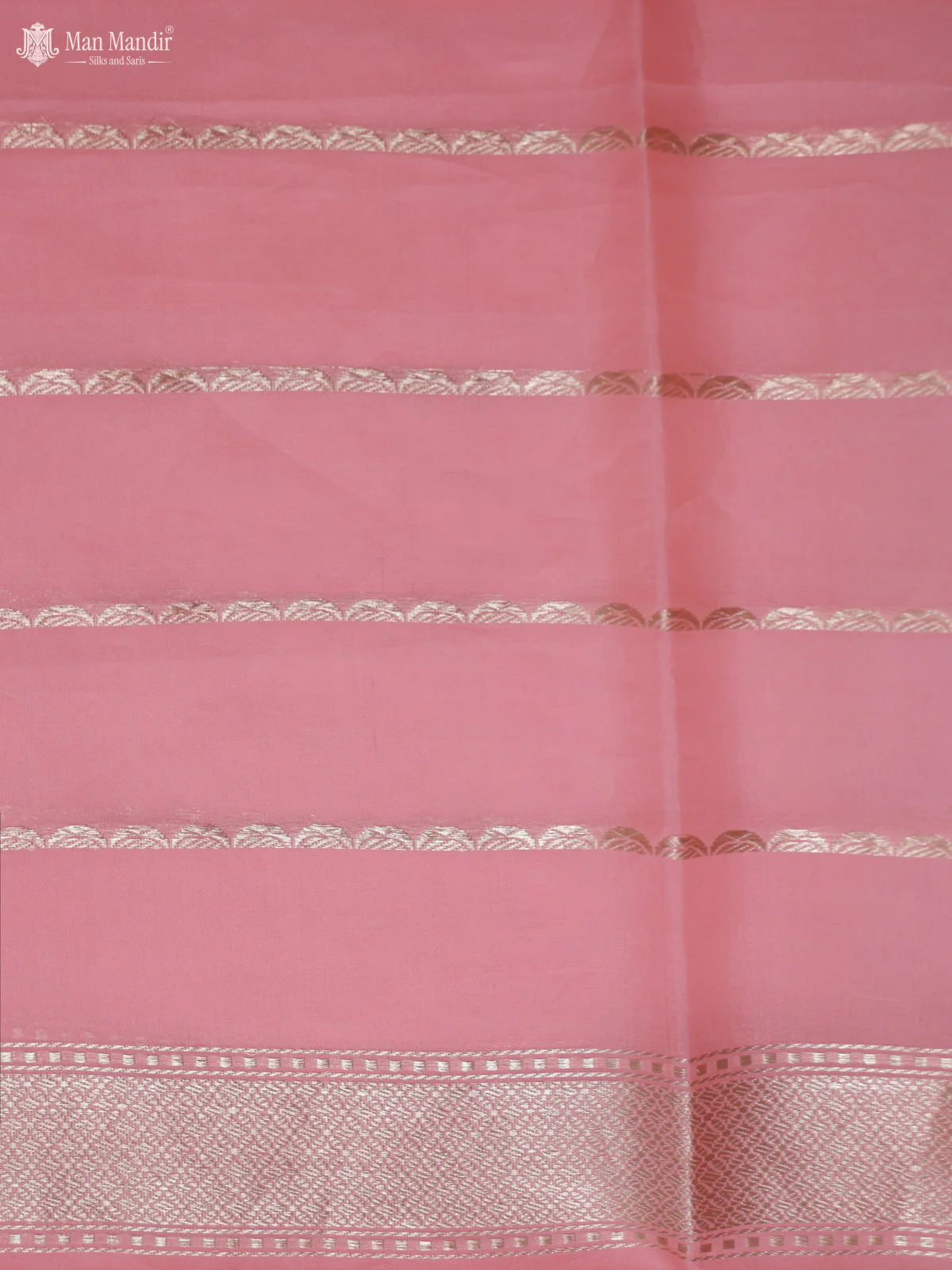 Pink - Peach Orange Banarasi Kadwa Silk Saree - Image 6