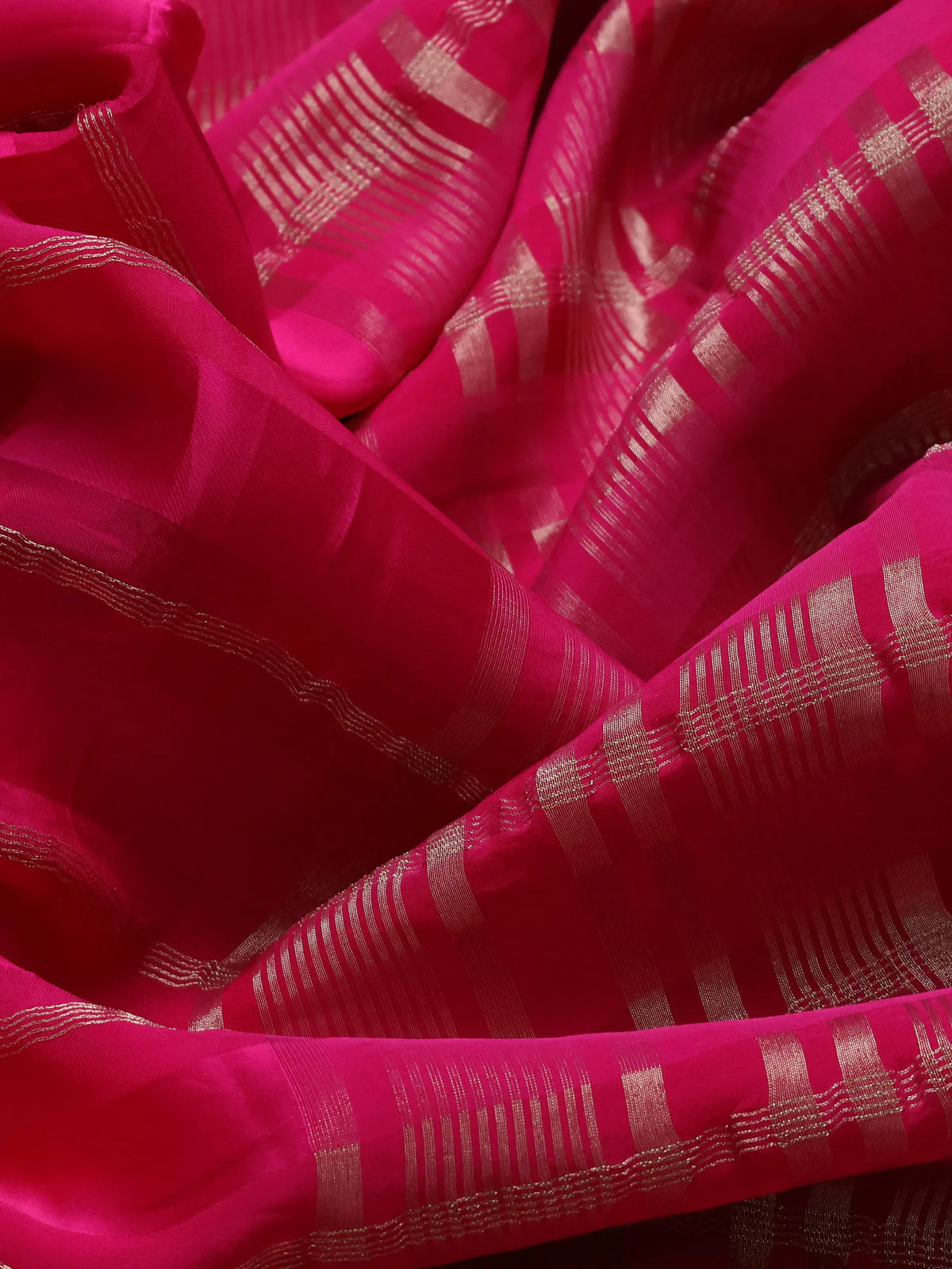 Pink Satin Organza Silk Saree With Embroidered Readymade Blouse - Image 3