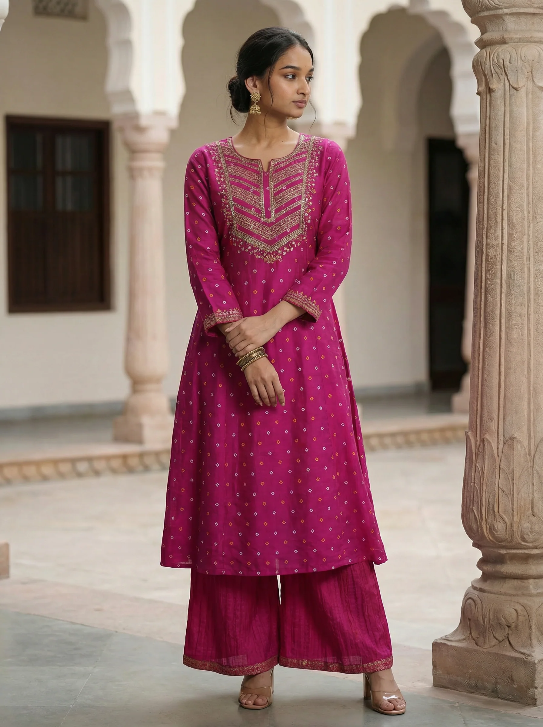 Pink Sharara Salwar Suit - Image 2