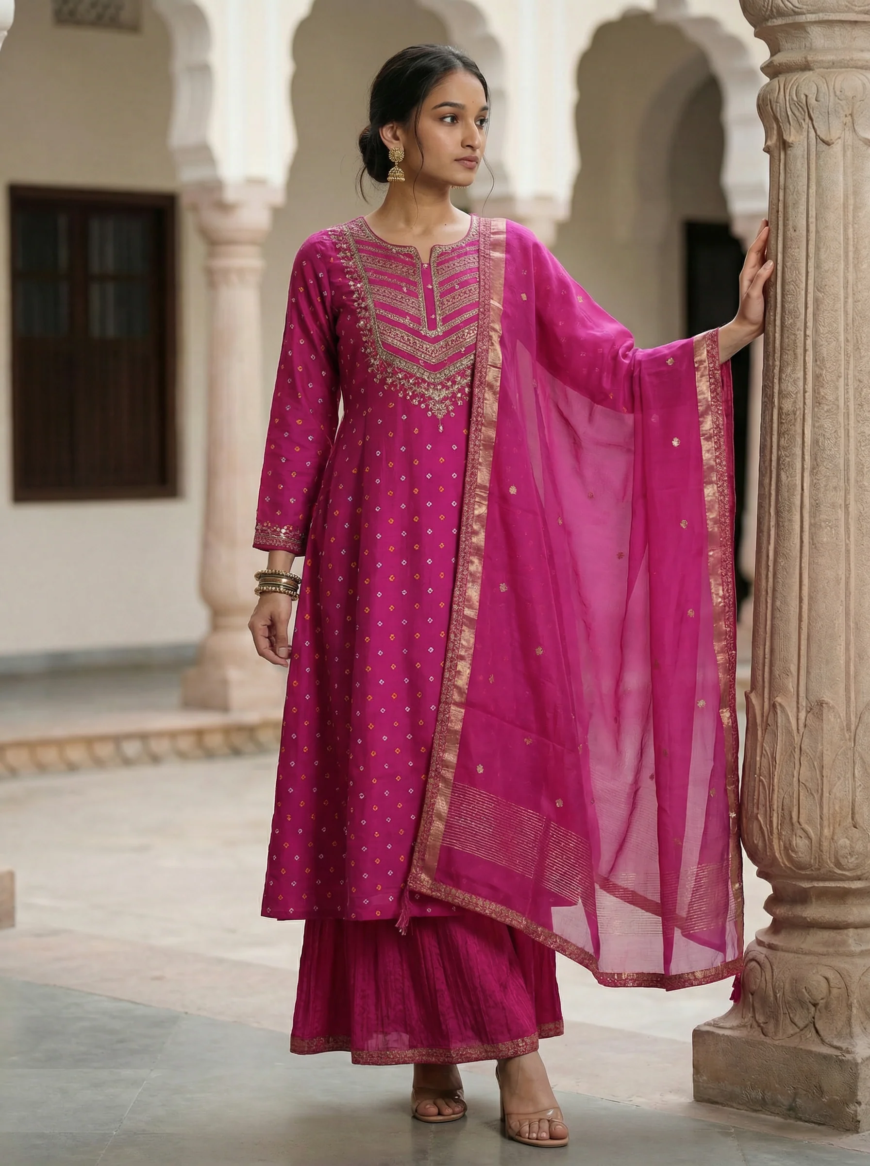 Pink Sharara Salwar Suit - Image 3