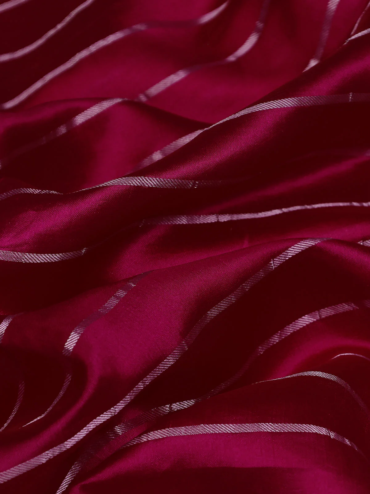 Pink -Violet Chiniya Silk Saree With Embroidery Readymade Blouse - Image 4