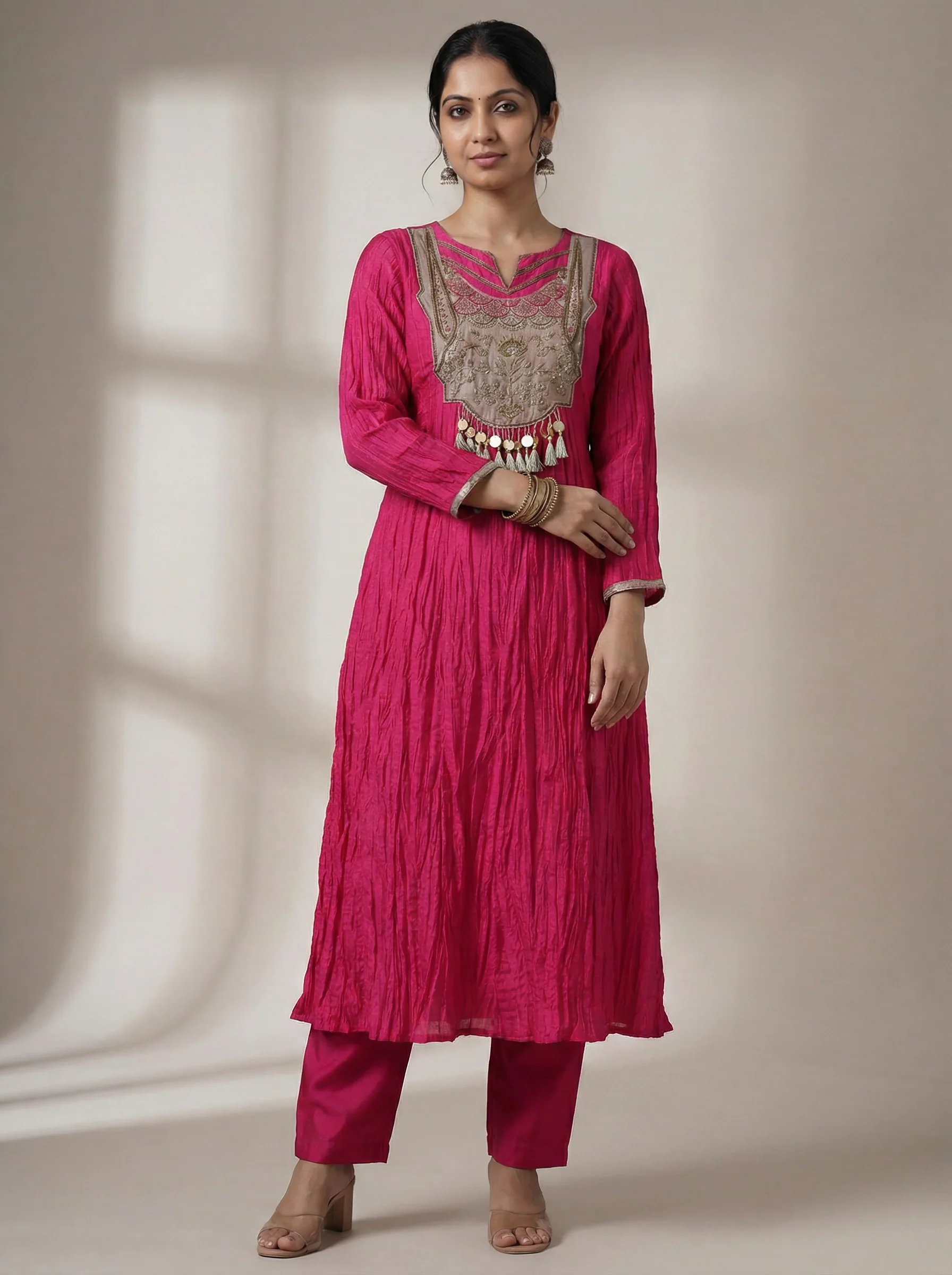 Pink Zardosi Embroidered Silk Anarkali Suit - Image 2