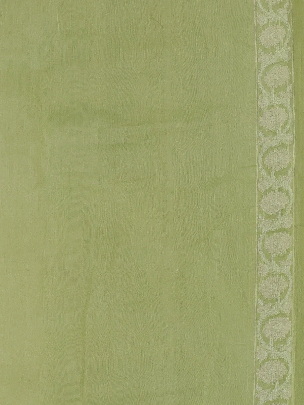 Pista Green Banarasi Cotton Saree - Image 4