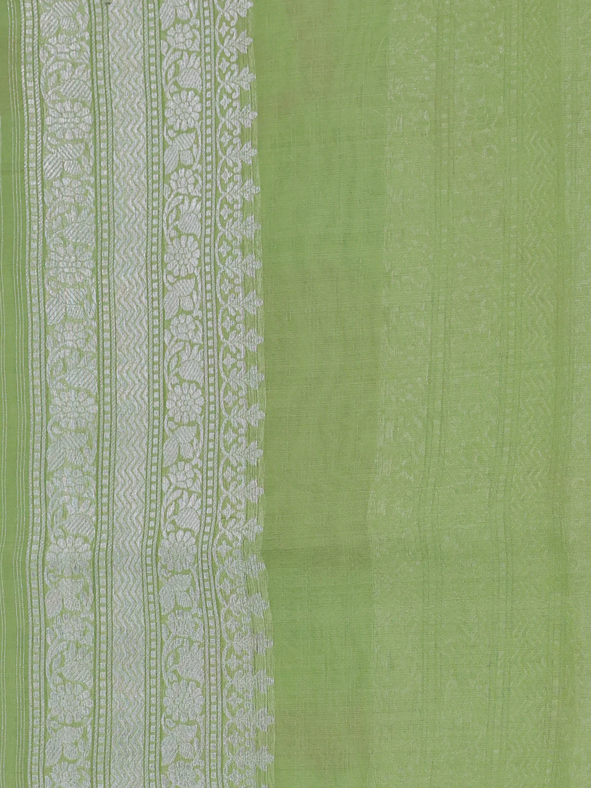 Pista Green Banarasi Kora Saree - Image 3