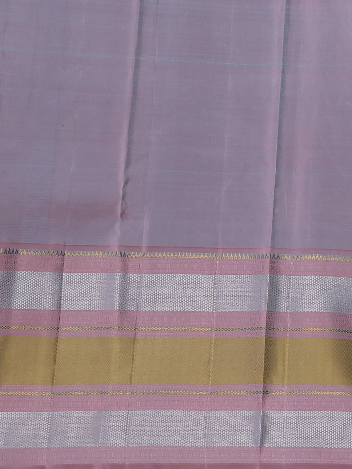 Pista Green - Peach Green Teal - Mint Blue Kanchipuram Silk Saree - Image 4