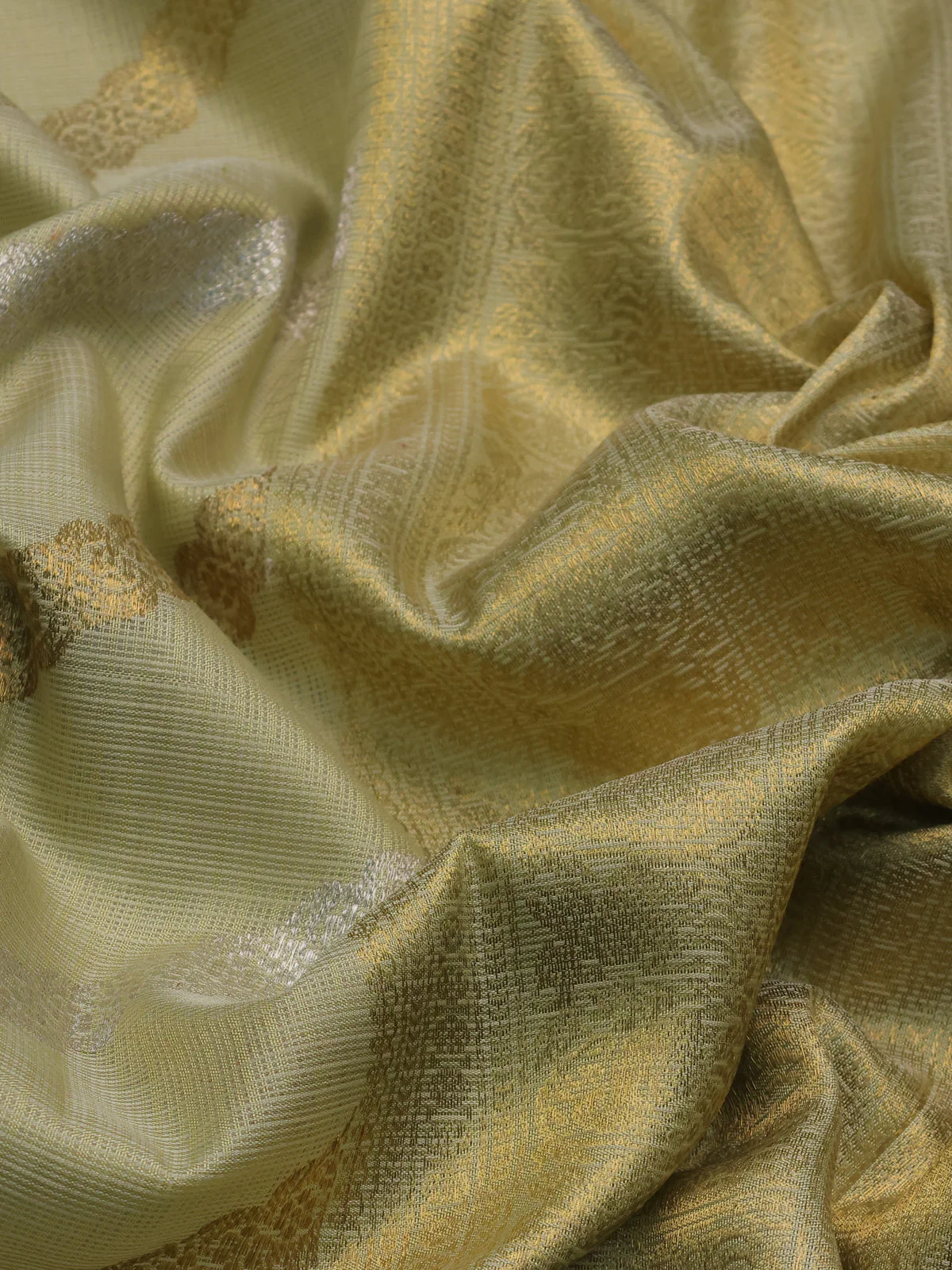 Pista Green Pure Kanchipuram Kota Saree - Image 3
