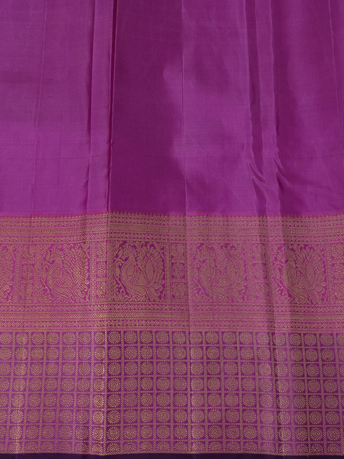 Pista Green - Purple Pure Kanchipuram Silk Saree - Image 4