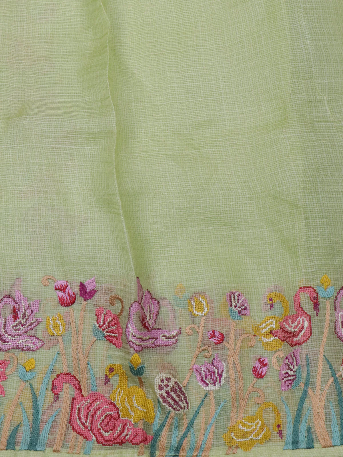 Pista Green Silk Kota Saree - Image 4
