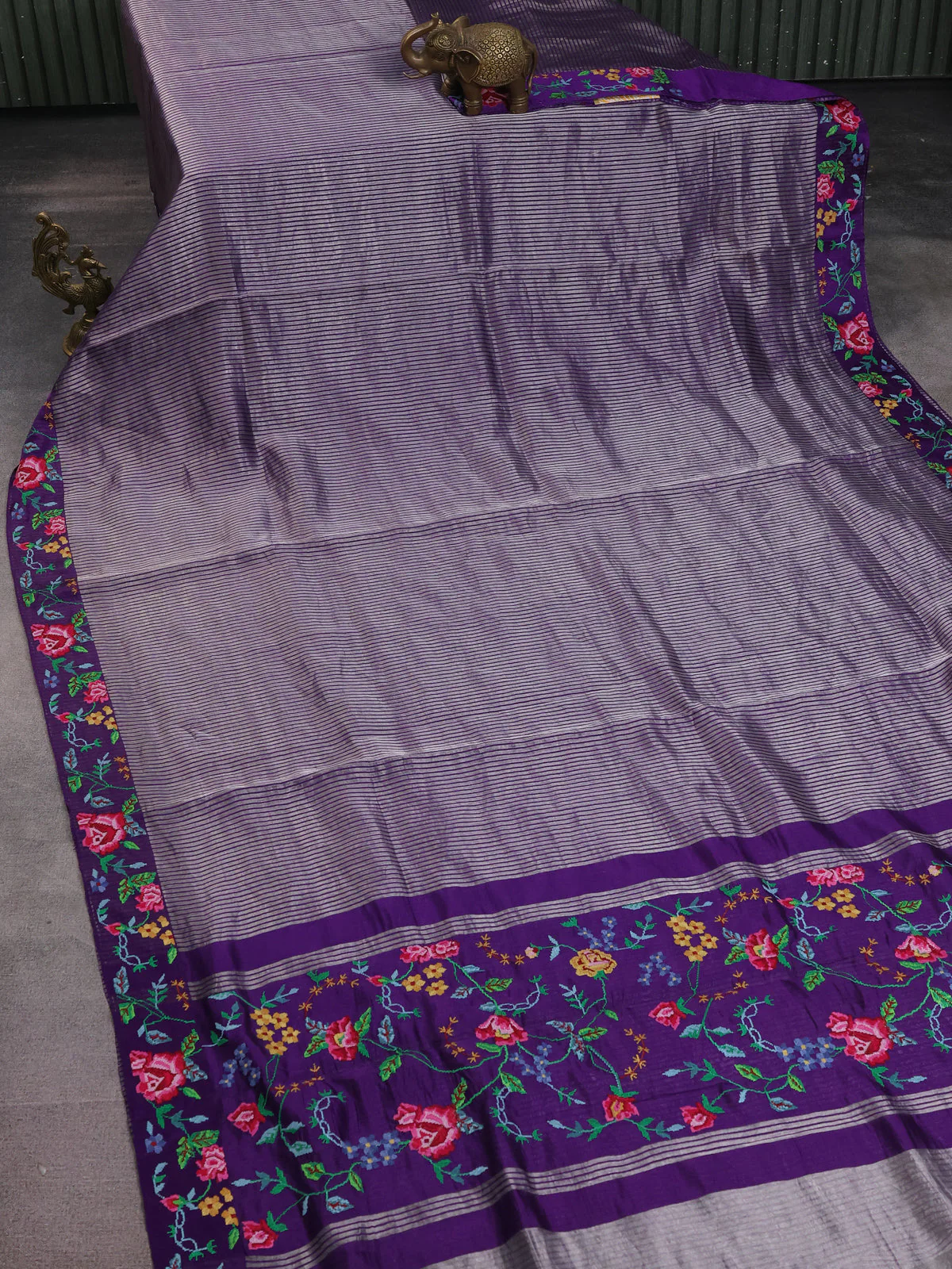 Purple Chanderi Silk Saree - Image 2