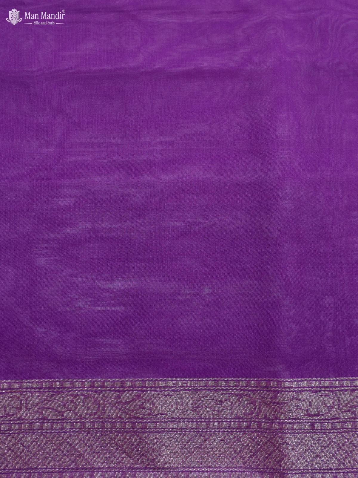 Purple Jamdhani Kora Silk Saree - Image 6