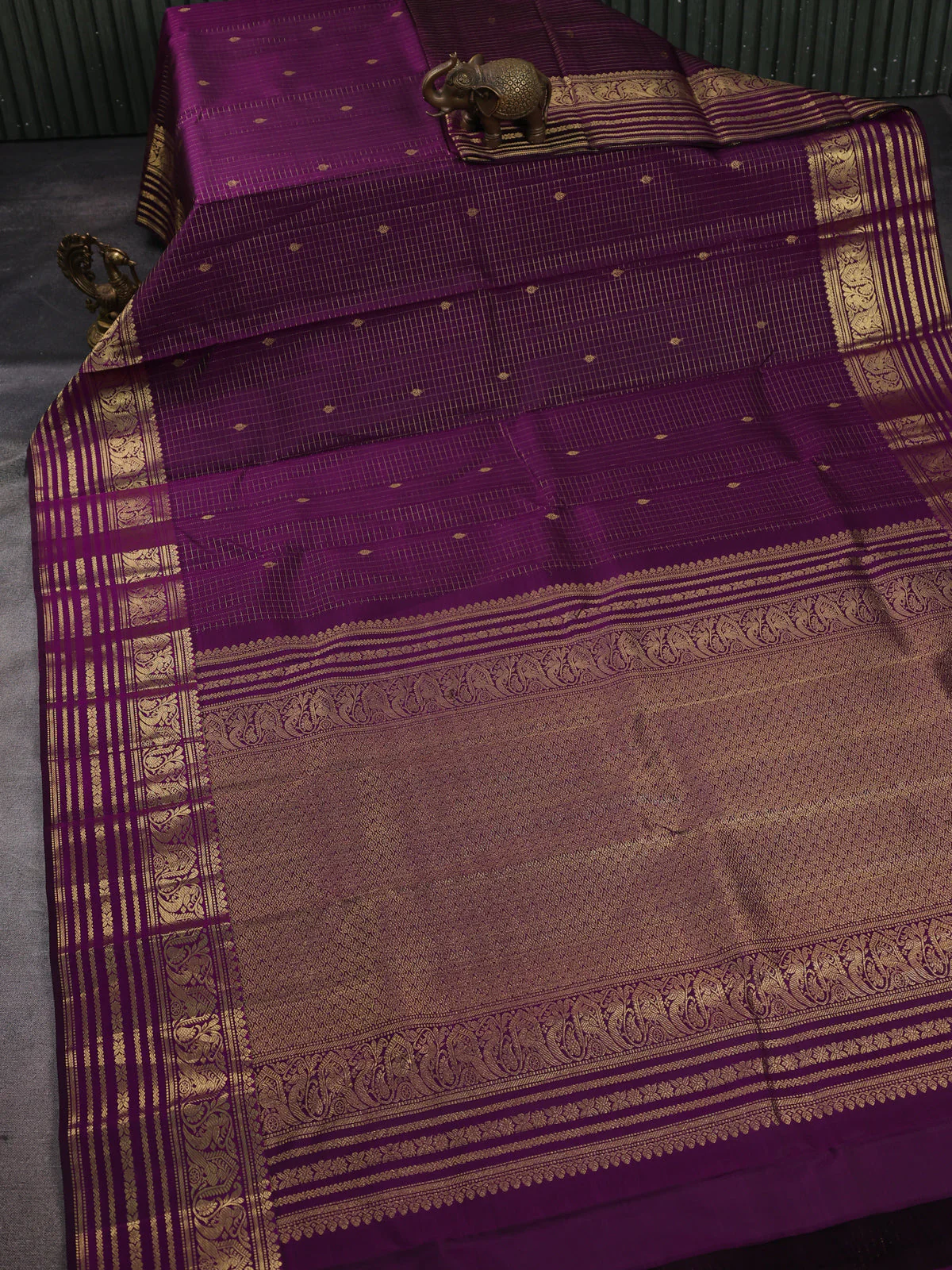Purple Kanchipuram Silk Saree - Image 2