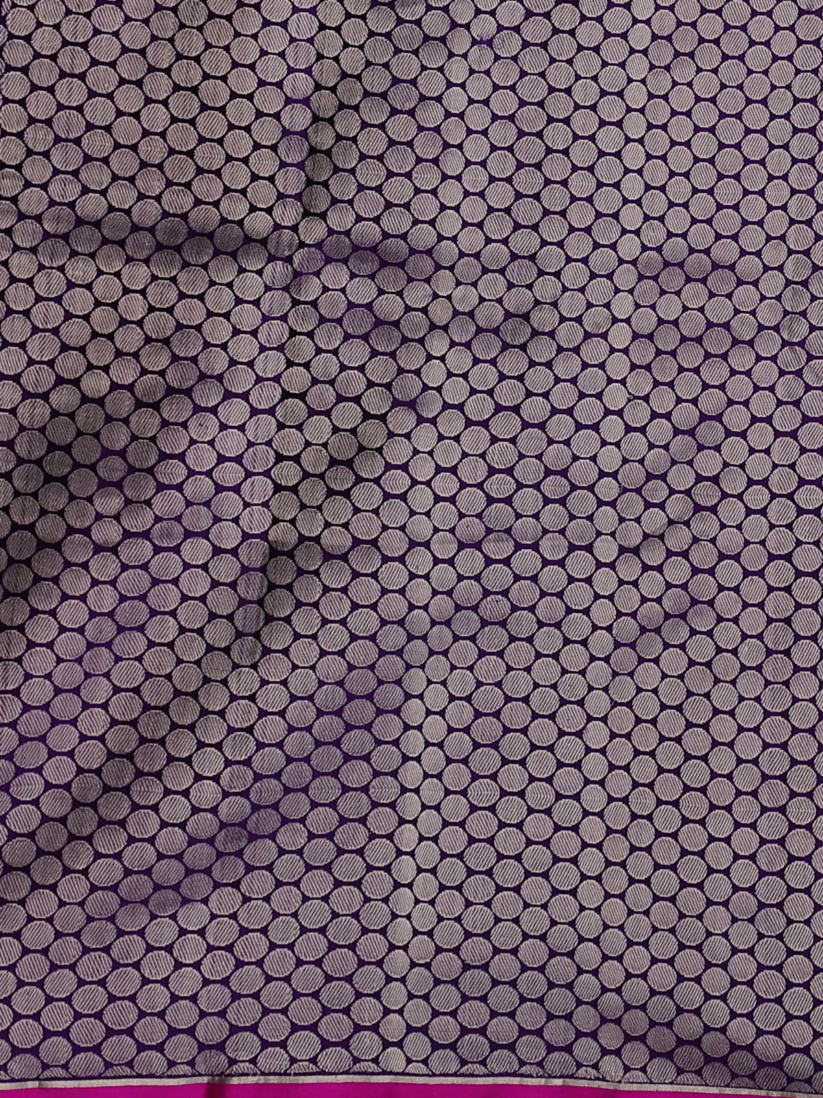 Purple - Pink Banarasi Mushru Silk Saree - Image 4
