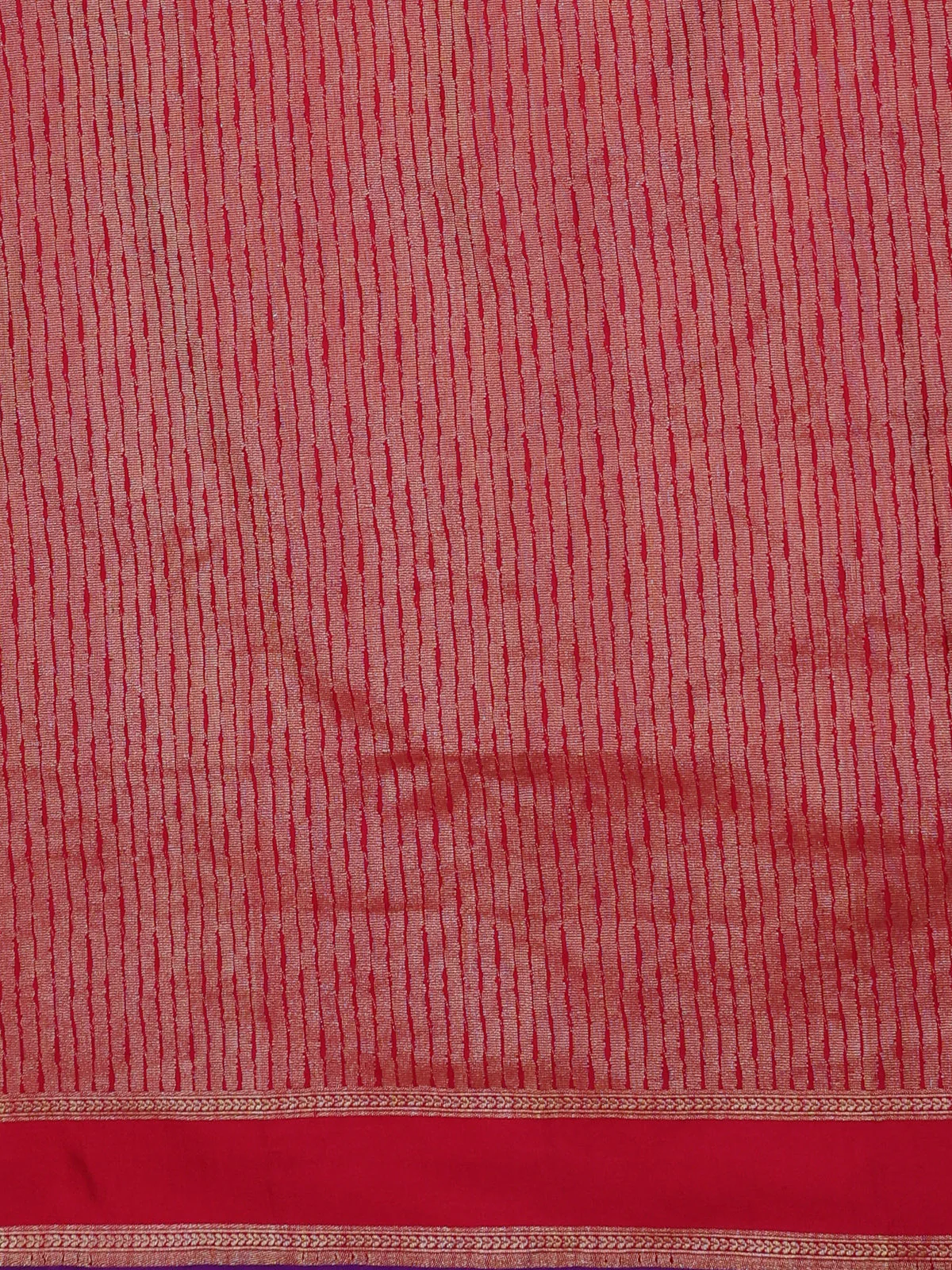 Purple -Red Banarasi Tanshoi Silk Saree - Image 3
