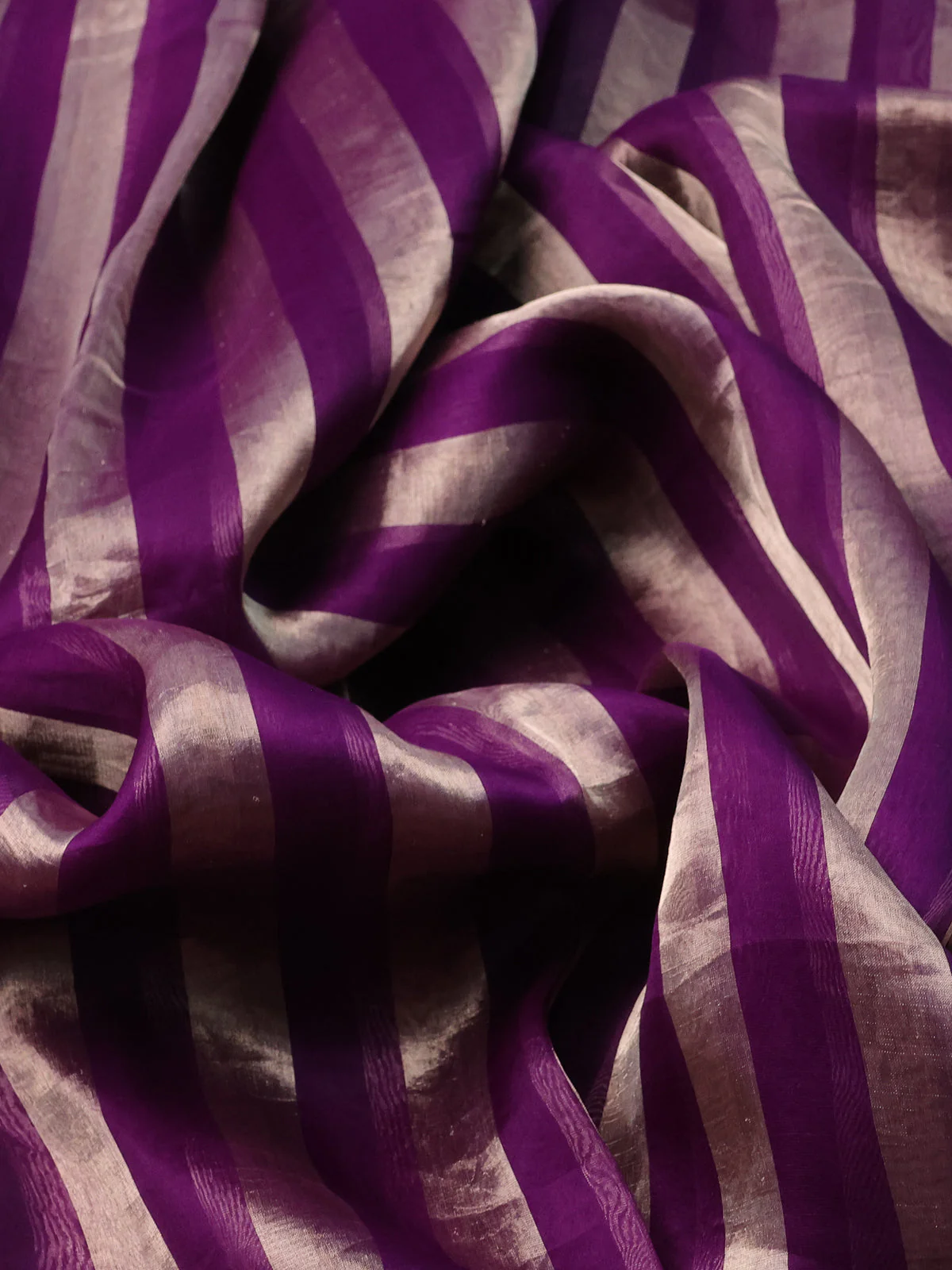 Purple-Tissue Organza Saree - Image 3