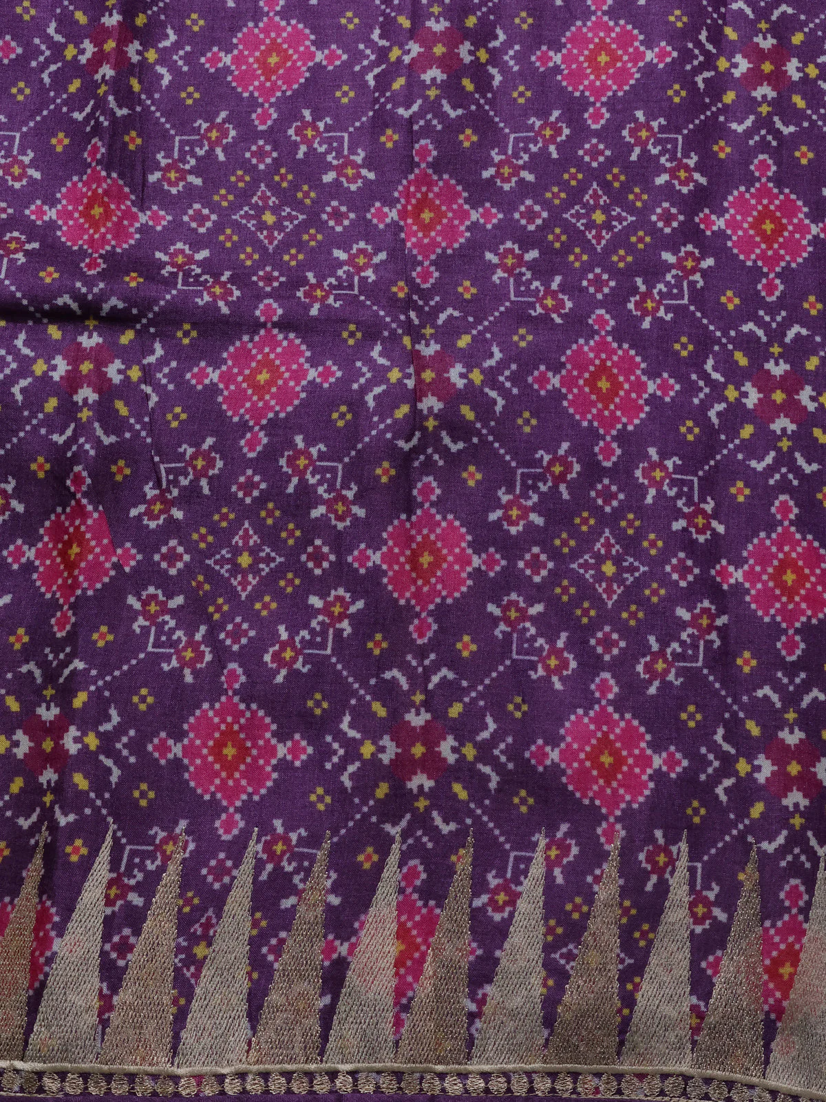 Purple Tussar Silk Saree - Image 4