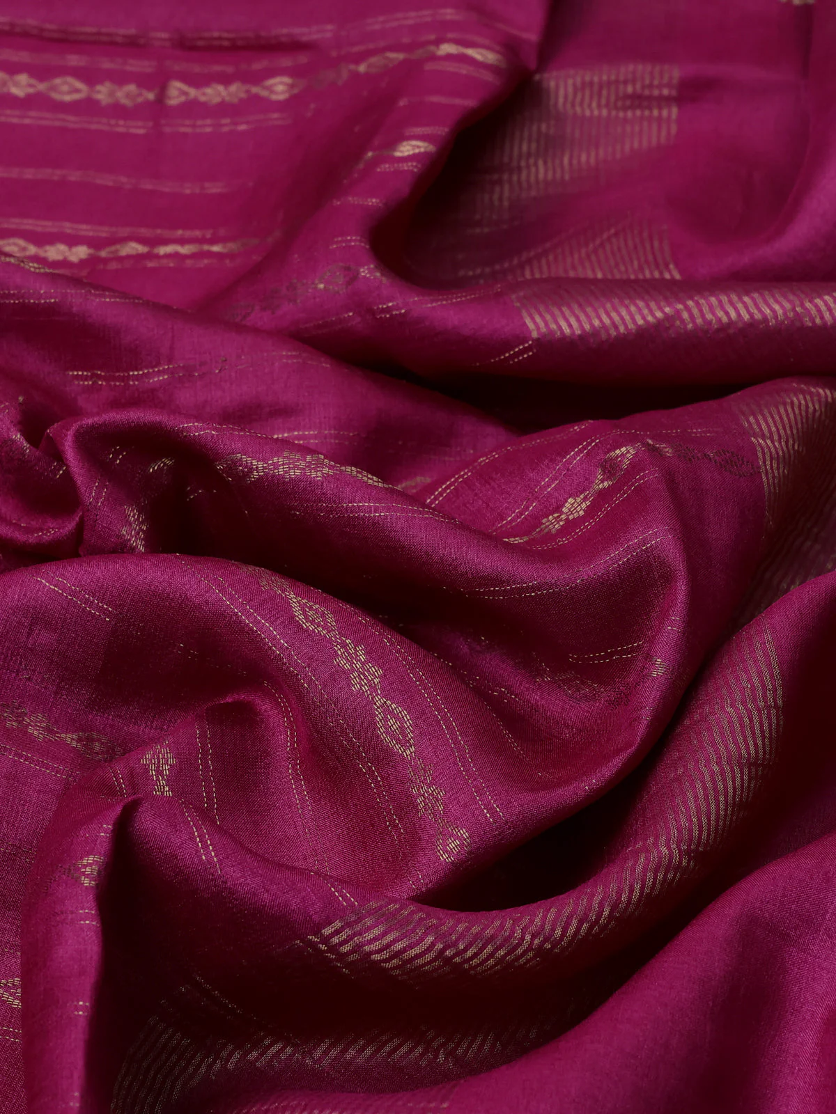 Rani Pink Tussar Silk Saree - Image 3