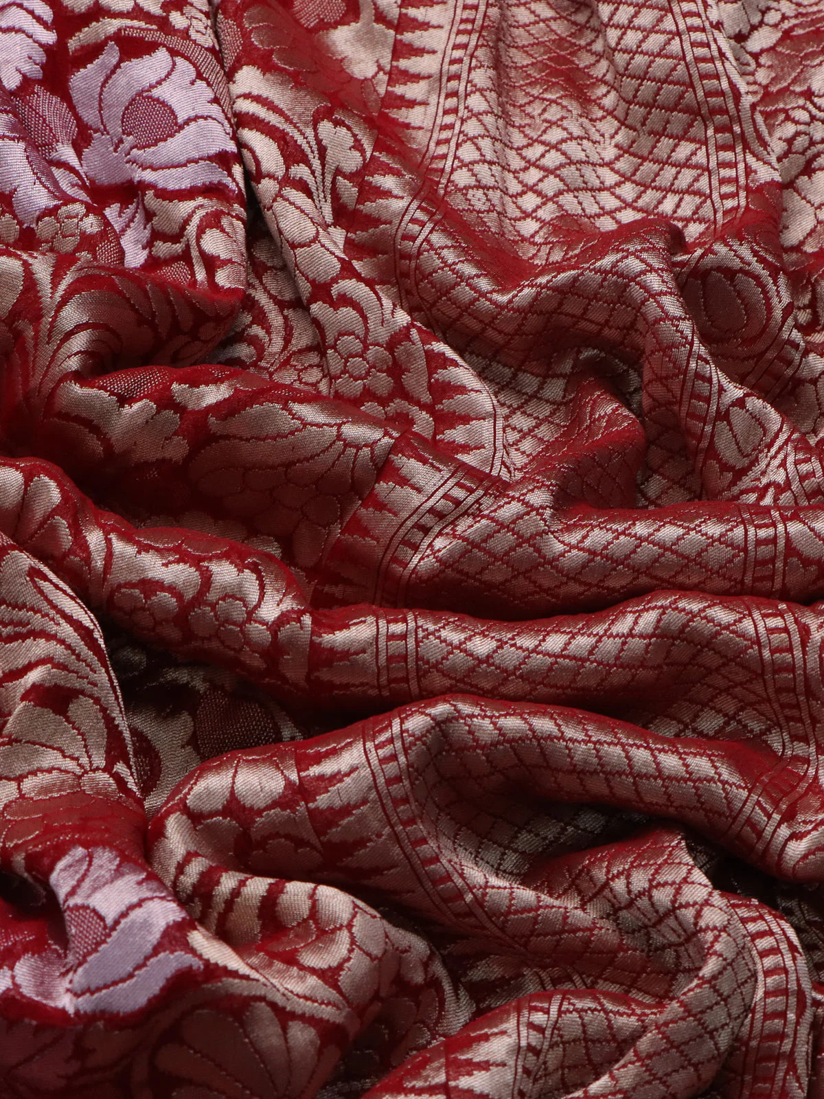 Red Banarasi Georgette Saree - Image 3