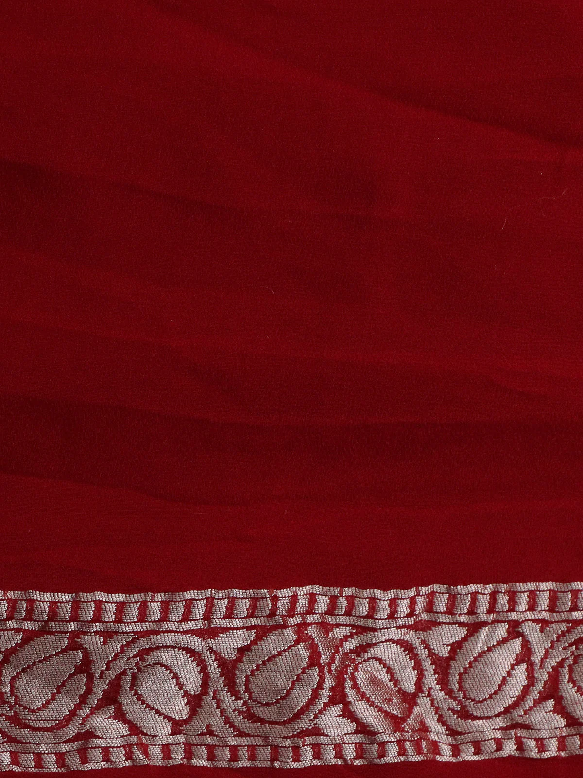 Red Banarasi Georgette Saree - Image 4