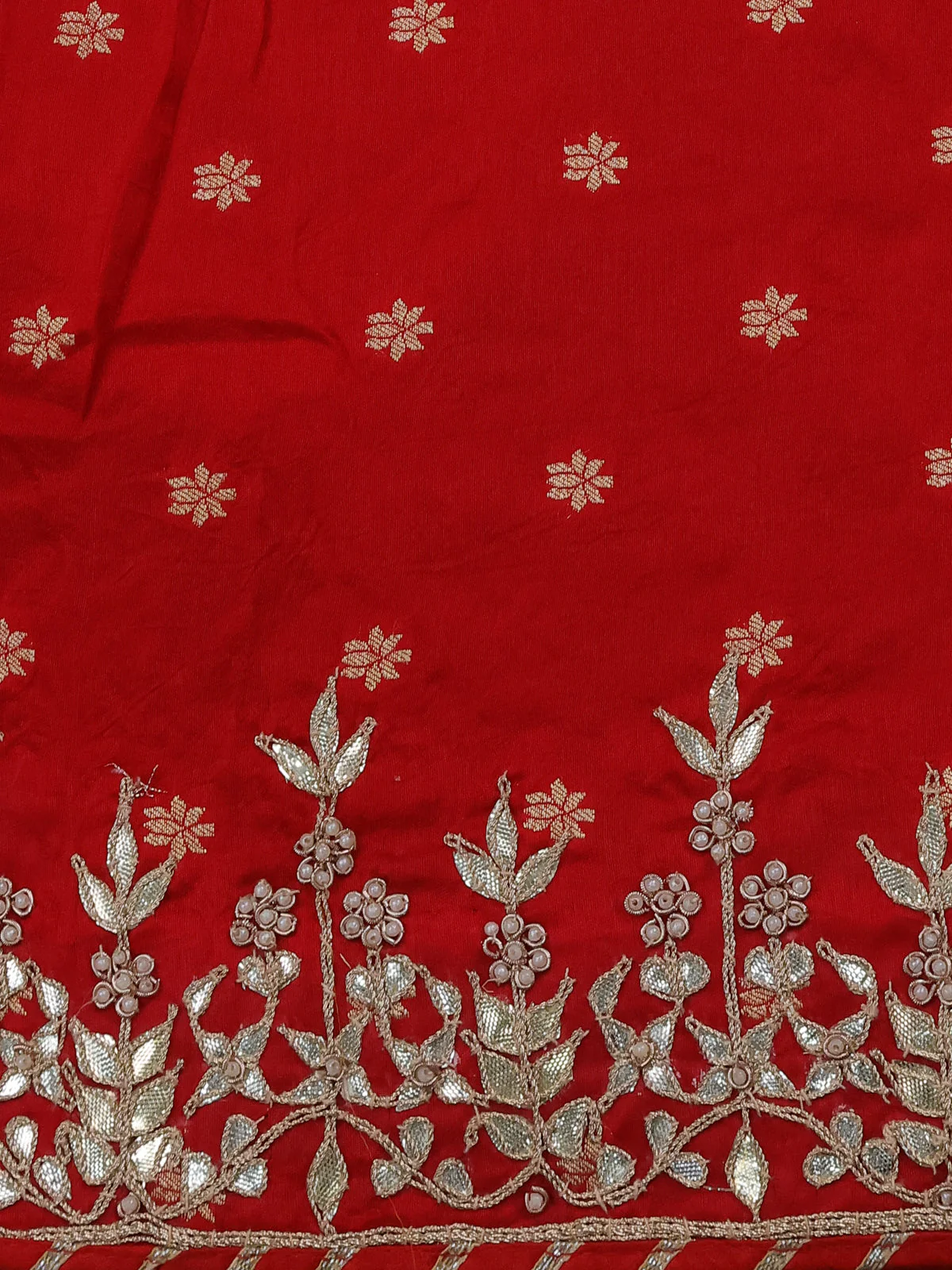 Red Banarasi Georgette Saree - Image 4