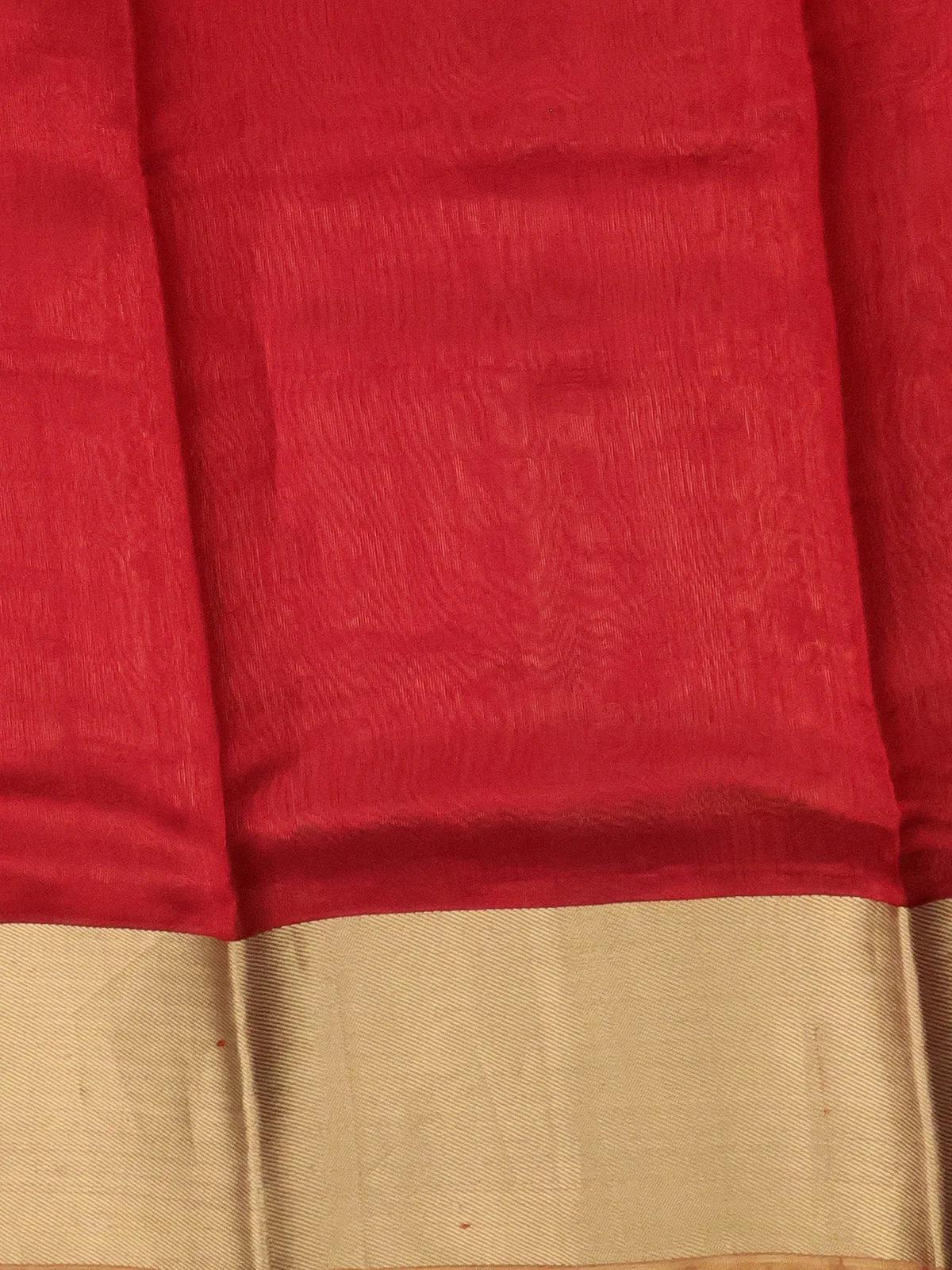 Red Chanderi Silk Saree - Image 3