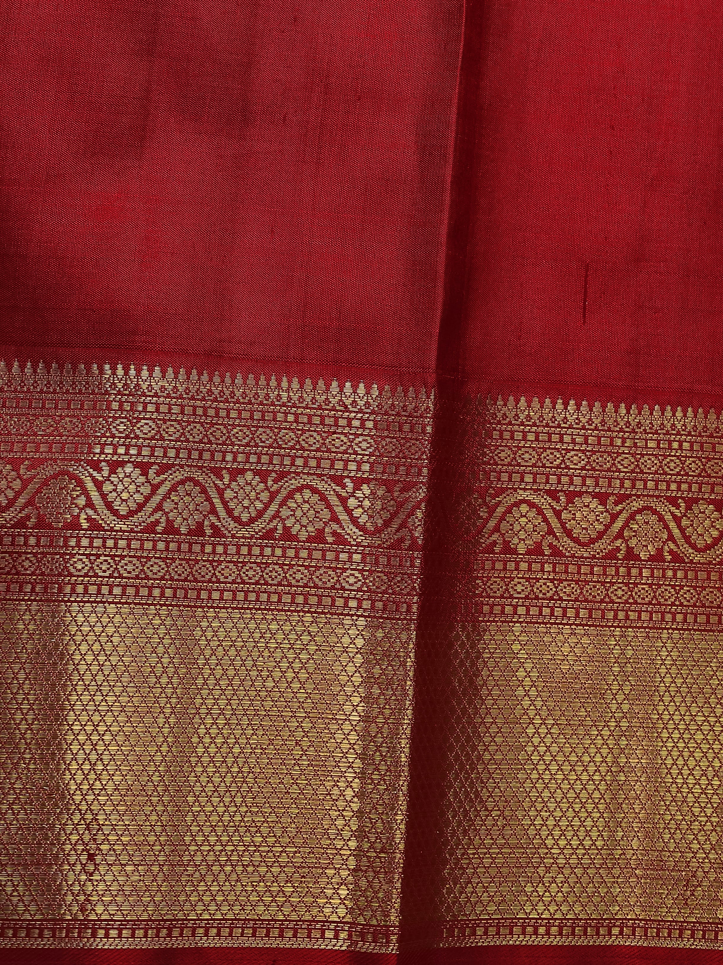 Red Kanchipuram Silk Saree - Image 10