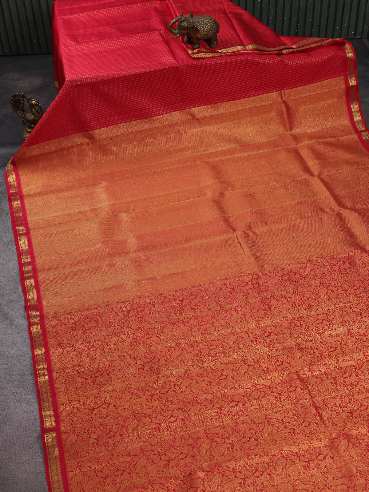 Red Kanchipuram Silk Saree - Image 2