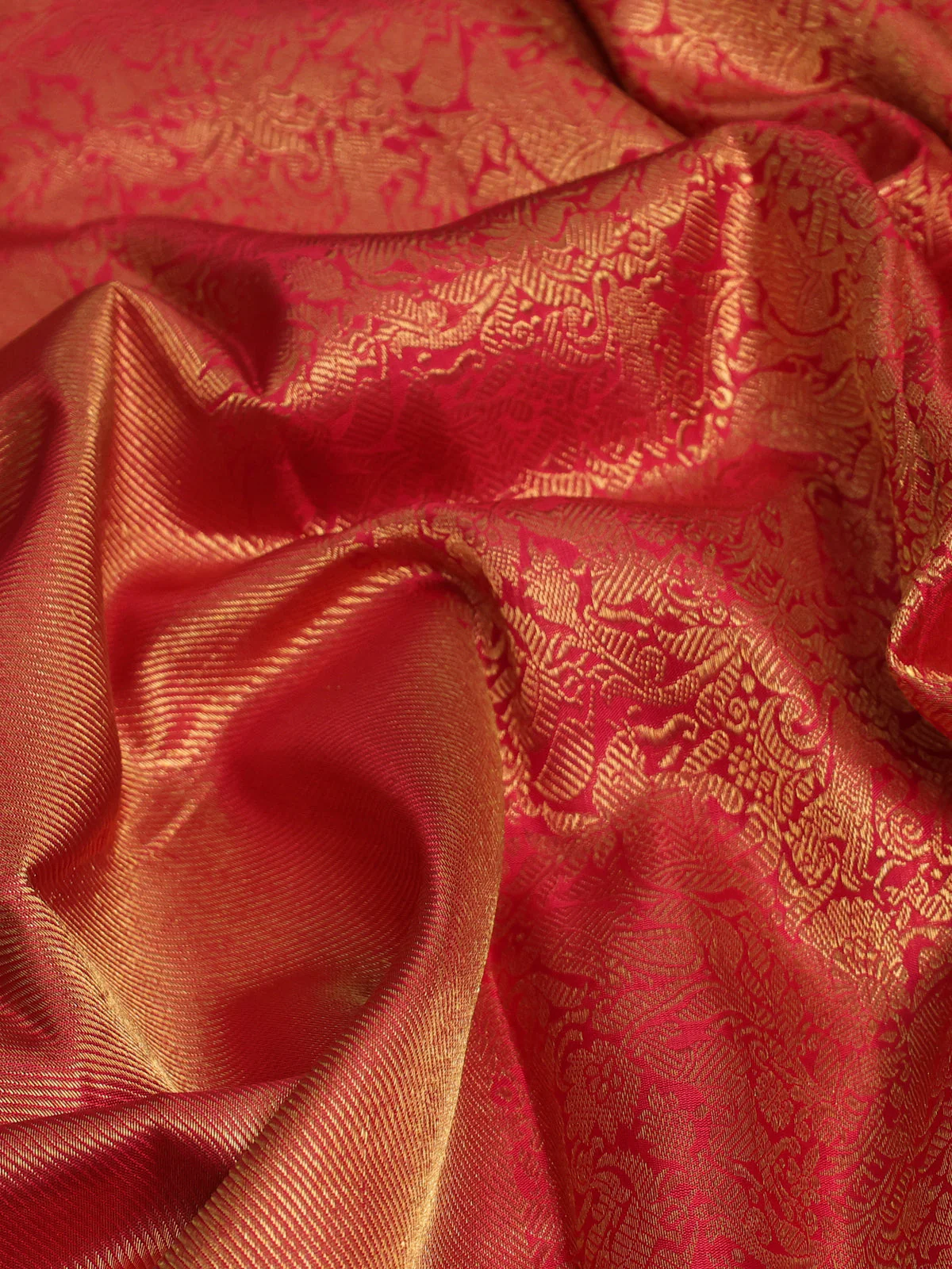 Red Kanchipuram Silk Saree - Image 3