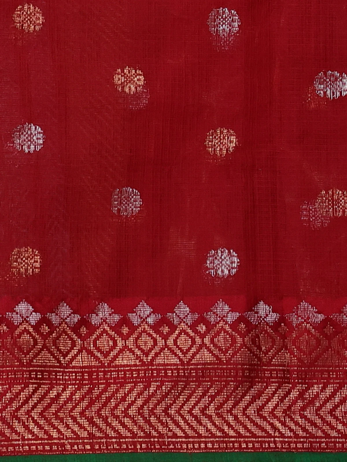 Red Kota Tissue Silk Saree - Image 3
