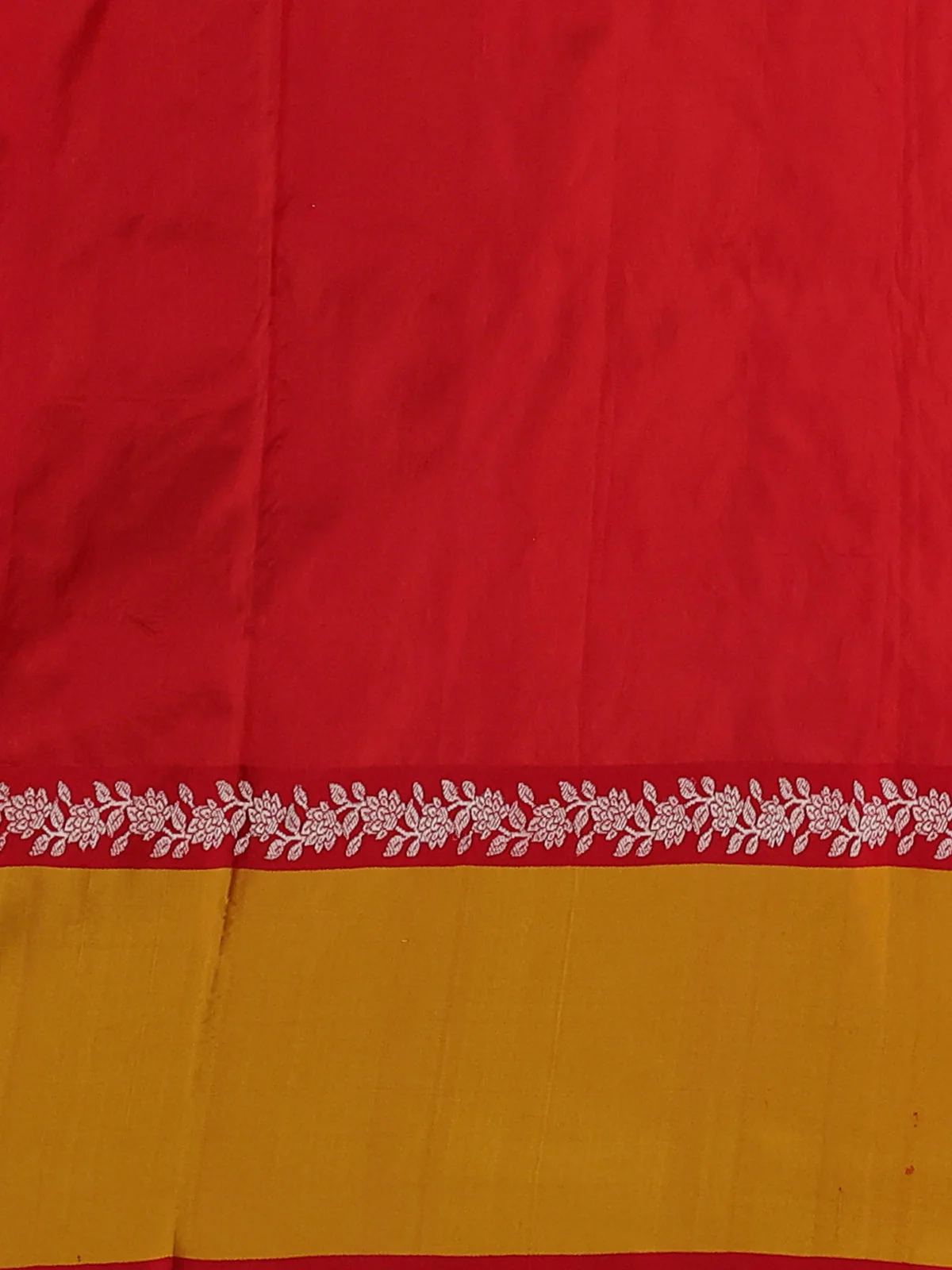 Red-Mustard Banarasi Tussar Silk Saree - Image 4