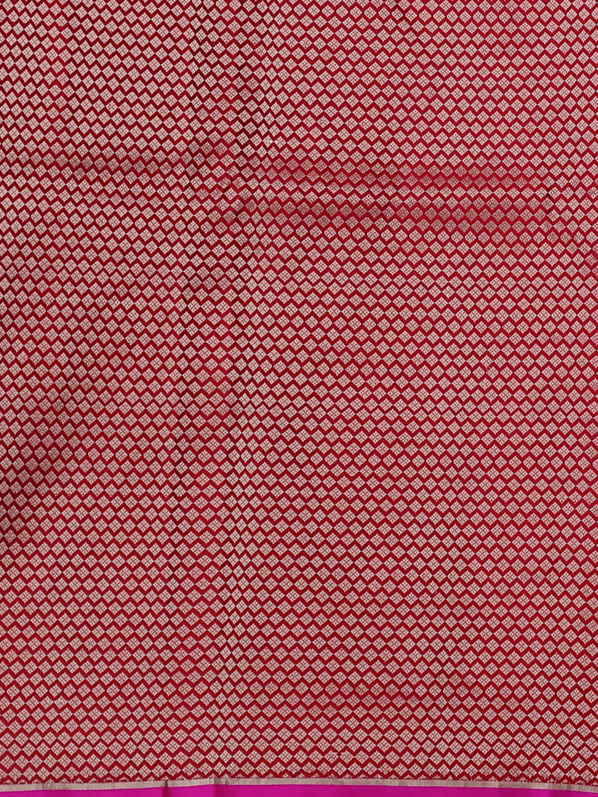 Red - Pink Banarasi Mushru Silk Saree - Image 4