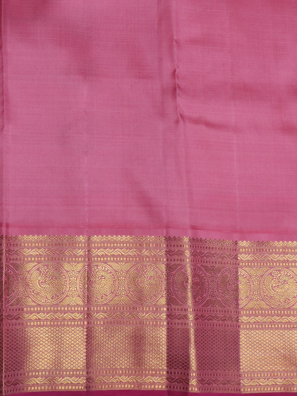 Red-Pink Kanchipuram Silk Saree - Image 4