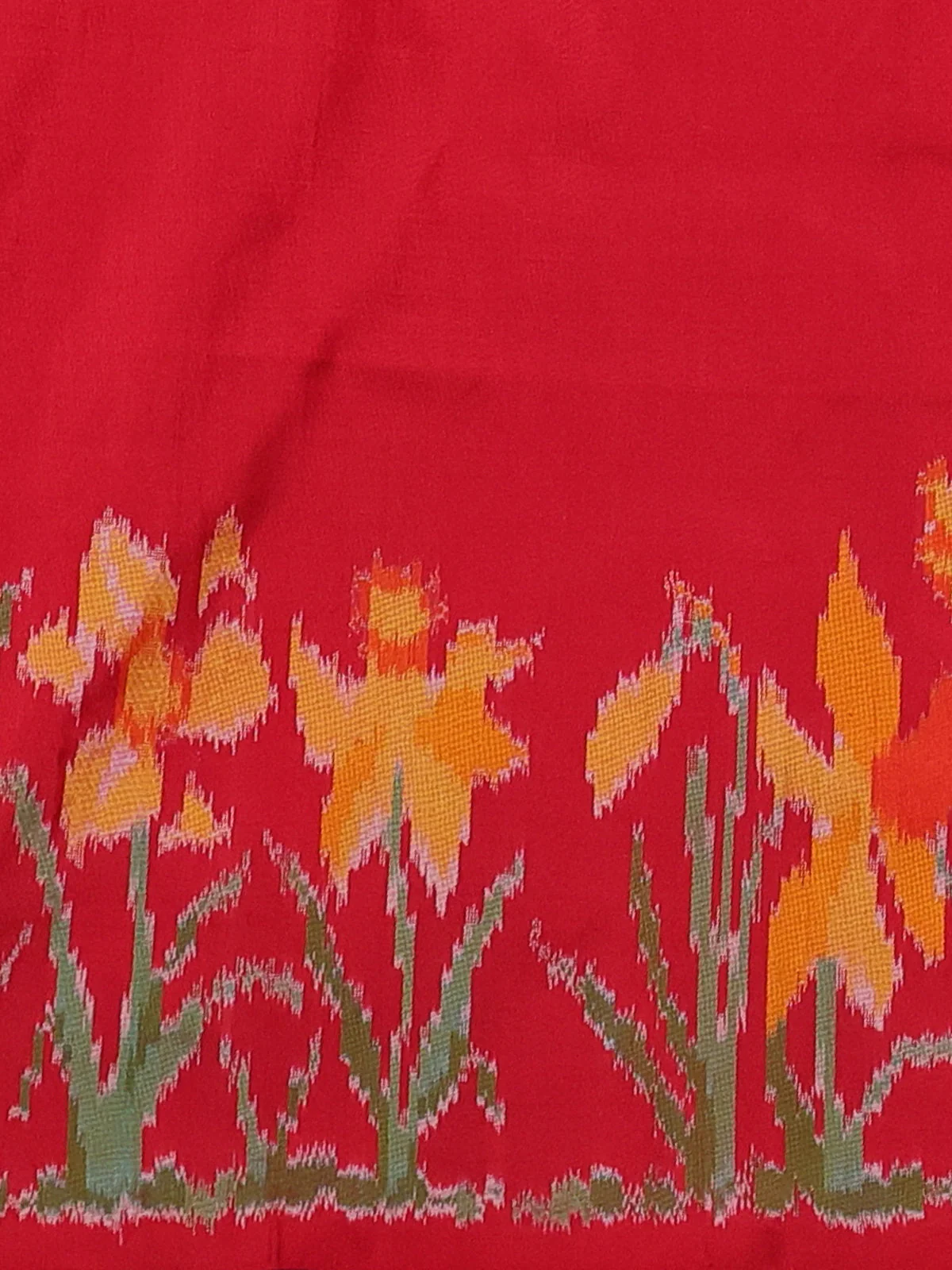 Red Pochampally Silk Saree - Image 3