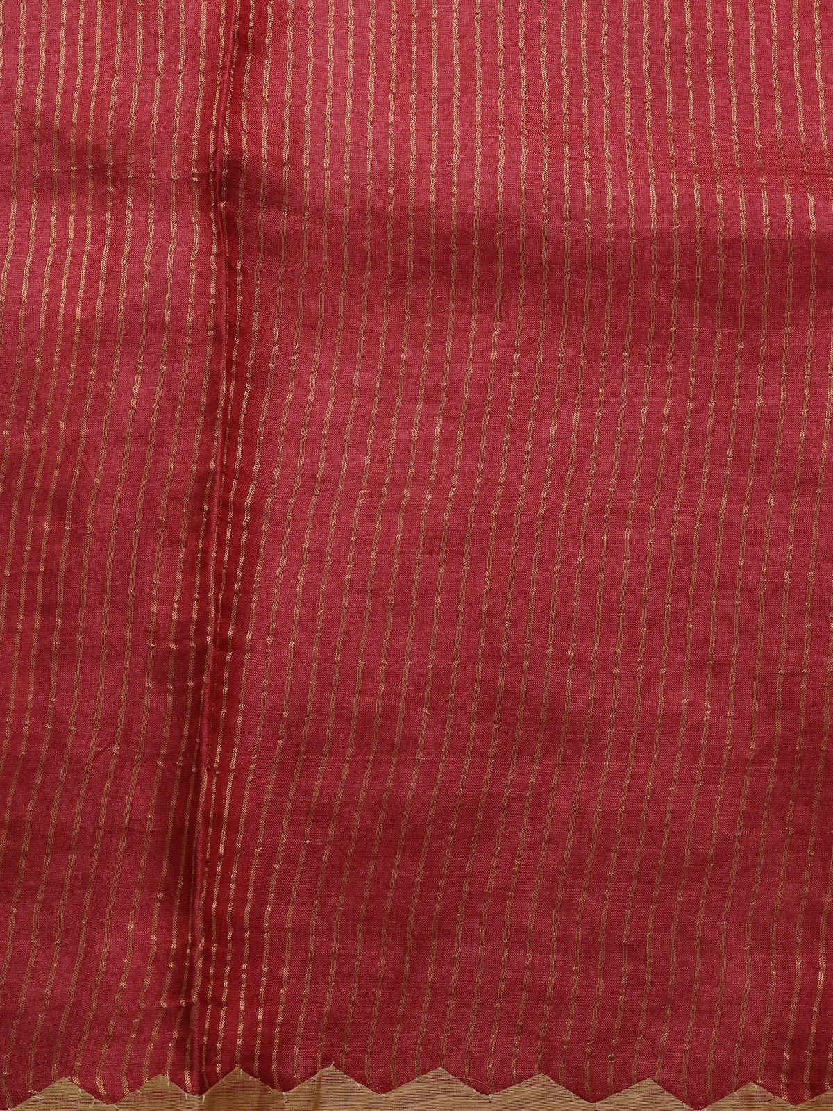 Red Tussar Silk Saree - Image 4