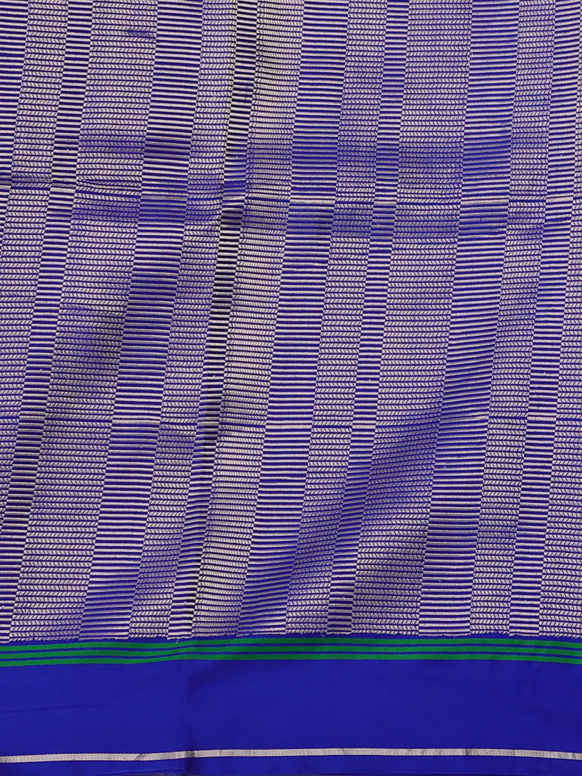 Royal Blue Banarasi Mushru Silk Saree - Image 4