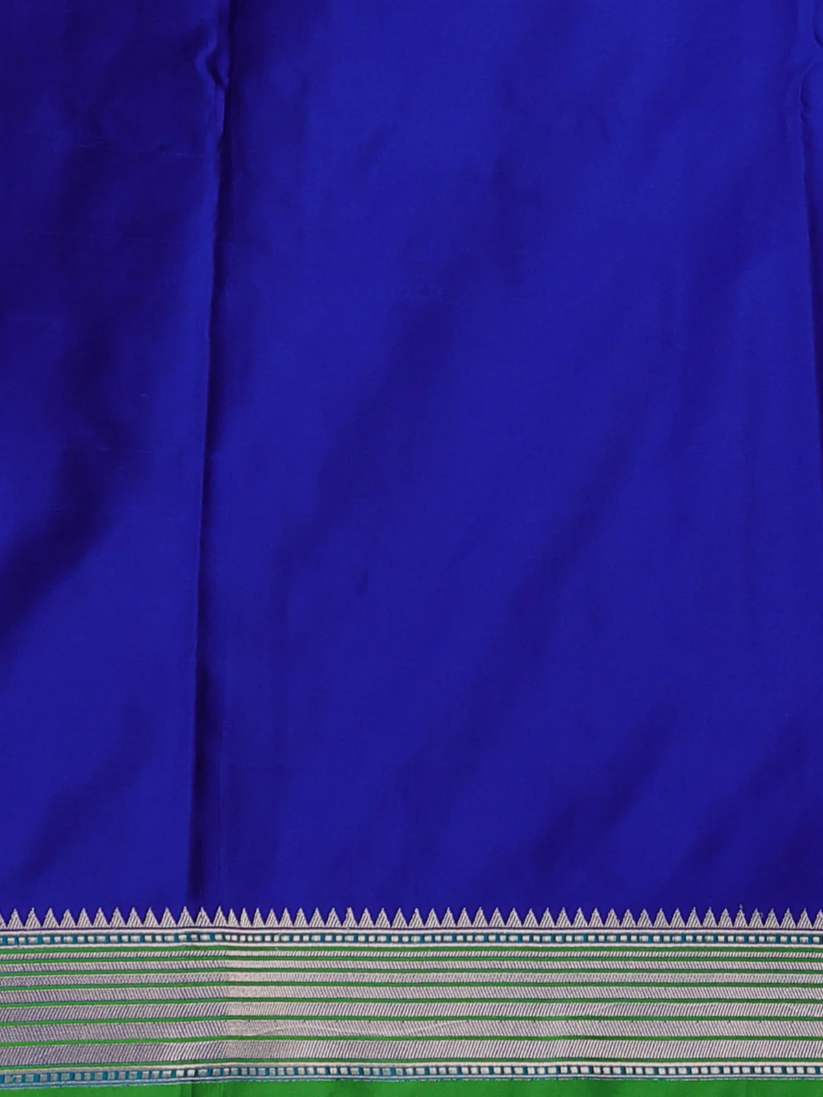 Royal Blue - Green Banarasi Mushru Silk Saree - Image 4