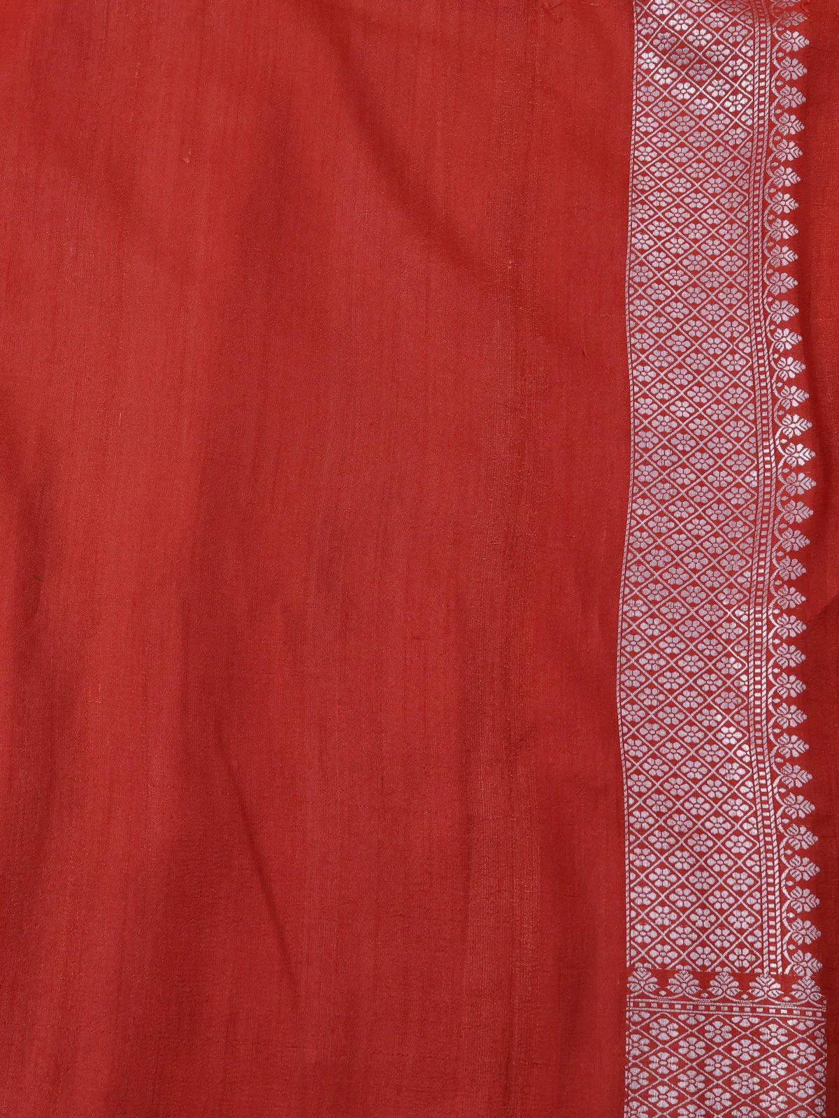 Rust Banarasi Khaddi Tussar Saree - Image 4