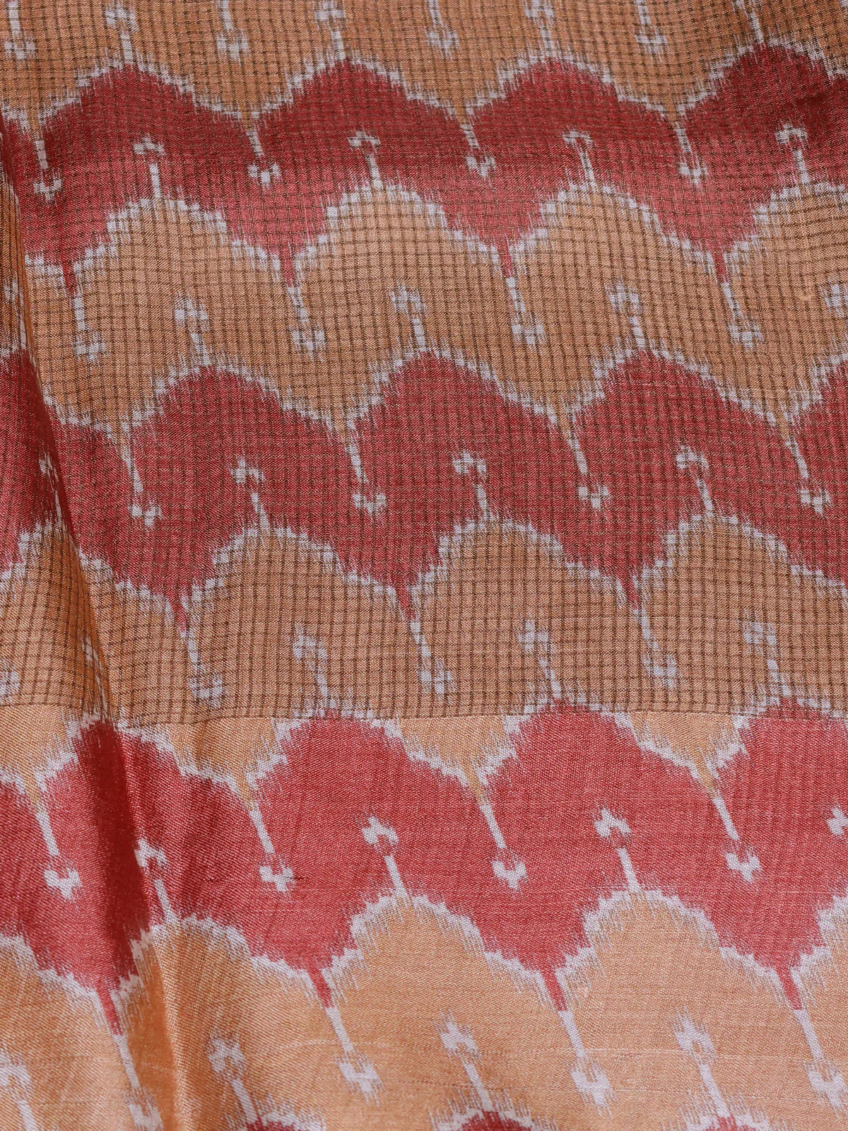 Sandal Tussar Silk Saree - Image 4