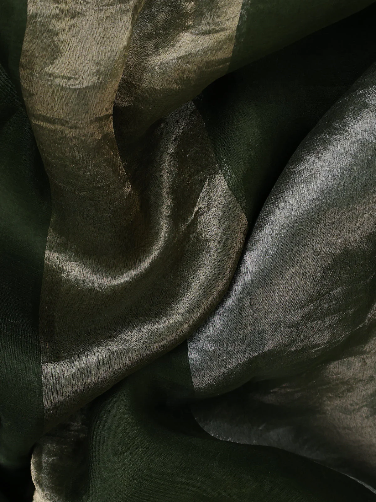 Sap Green Pure Organza Silk Saree With Embroidery Readymade Blouse - Image 8