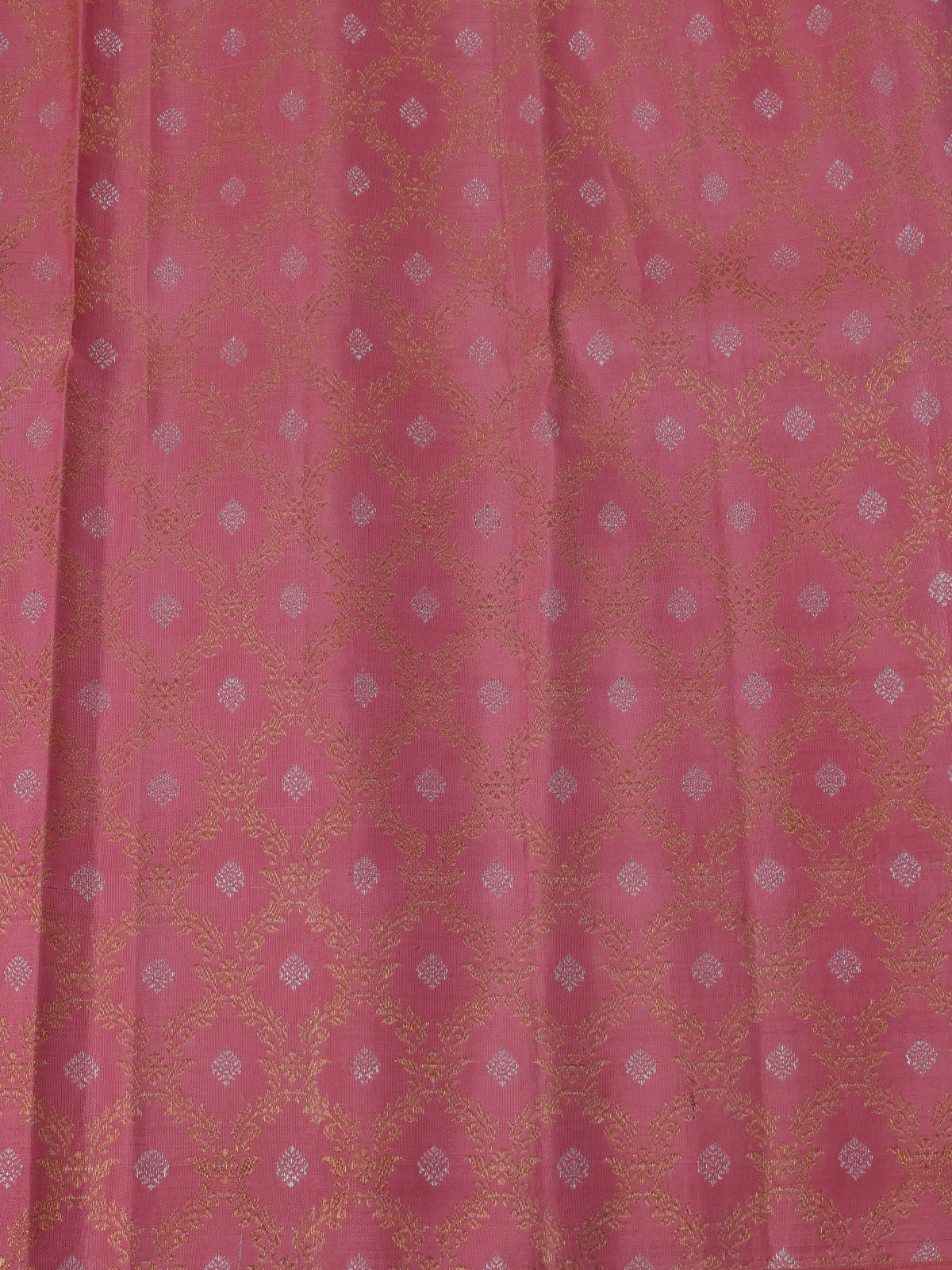 Teal Blue - Peach Pure Kanchipuram Silk Saree - Image 4