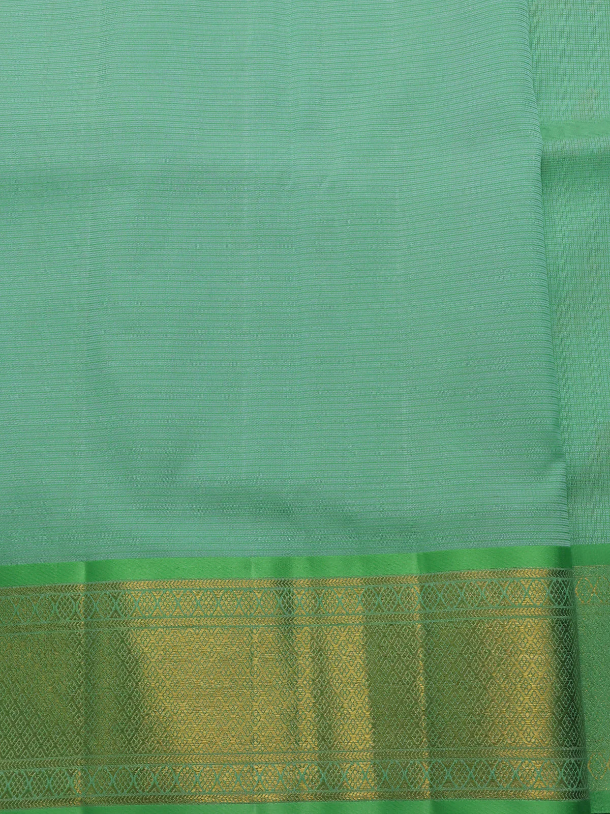 Teal Green Pure Kanchipuram Kota Saree - Image 4