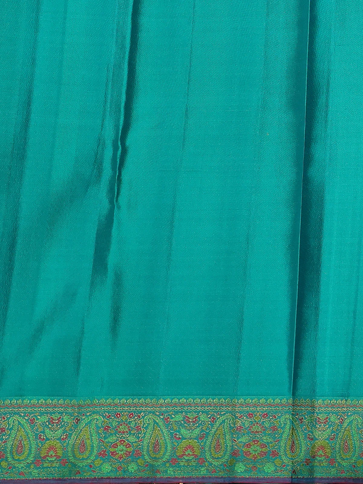 Teal Green Pure Kanchipuram Silk Saree - Image 4