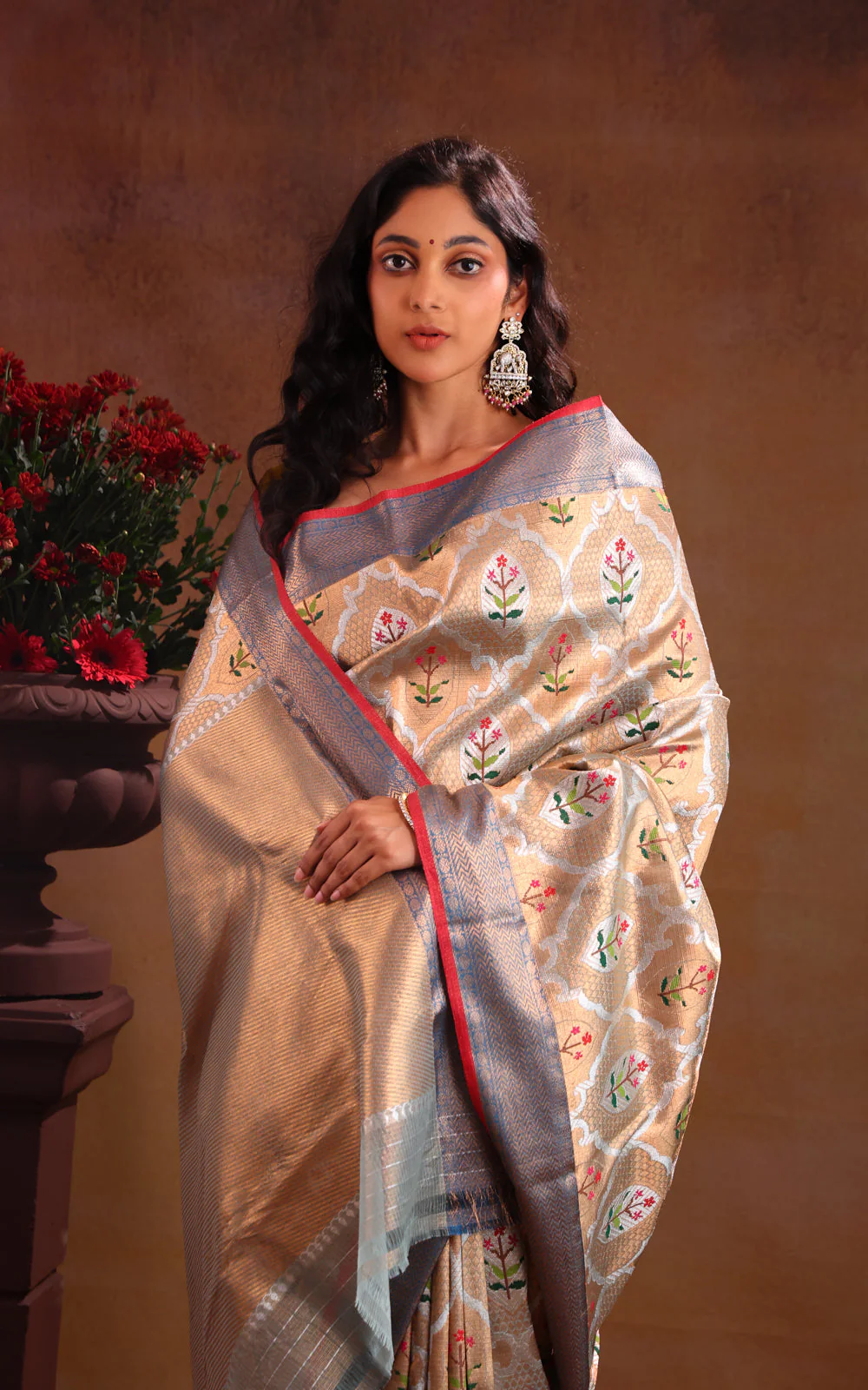 Gold Tissue Zari Kota Saree With Mina Weaves - Image 5