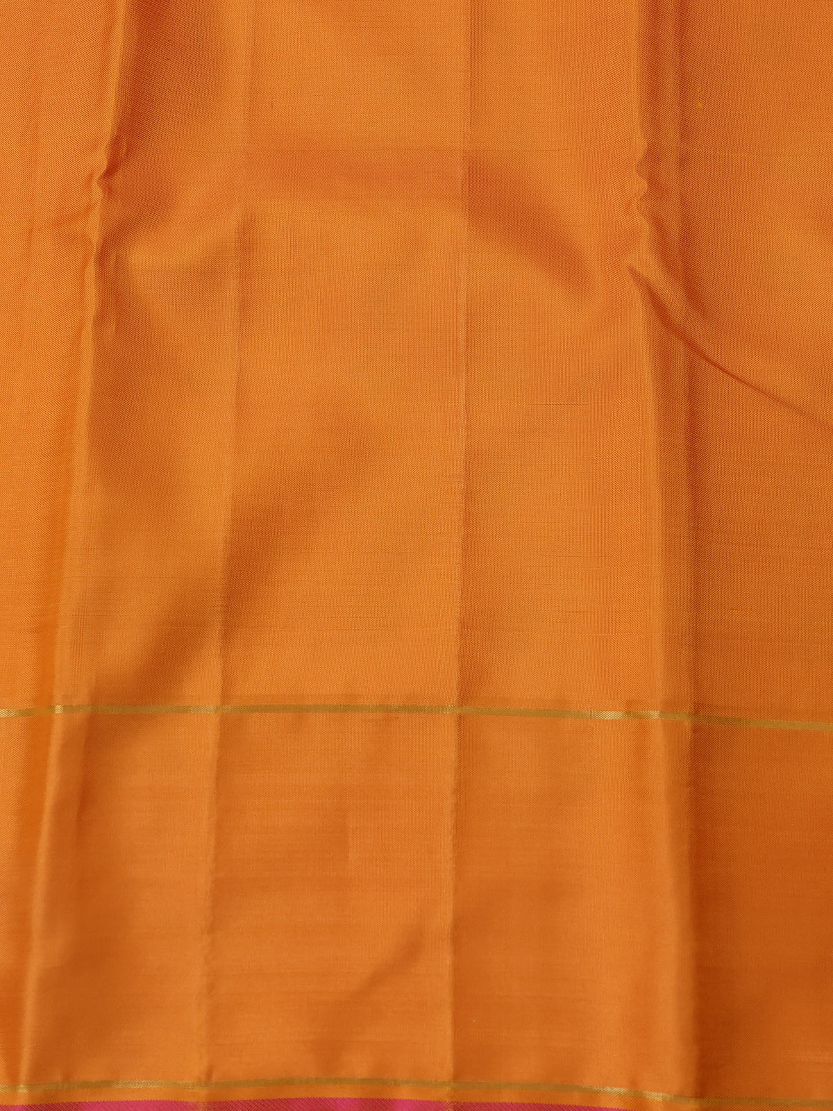 Turquoise Blue-Orange Pure Kanchipuram Silk Saree - Image 4