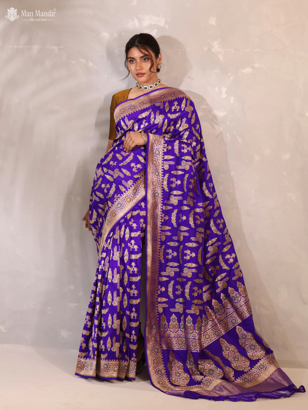 Violet Banarasi Kadwa Silk Saree