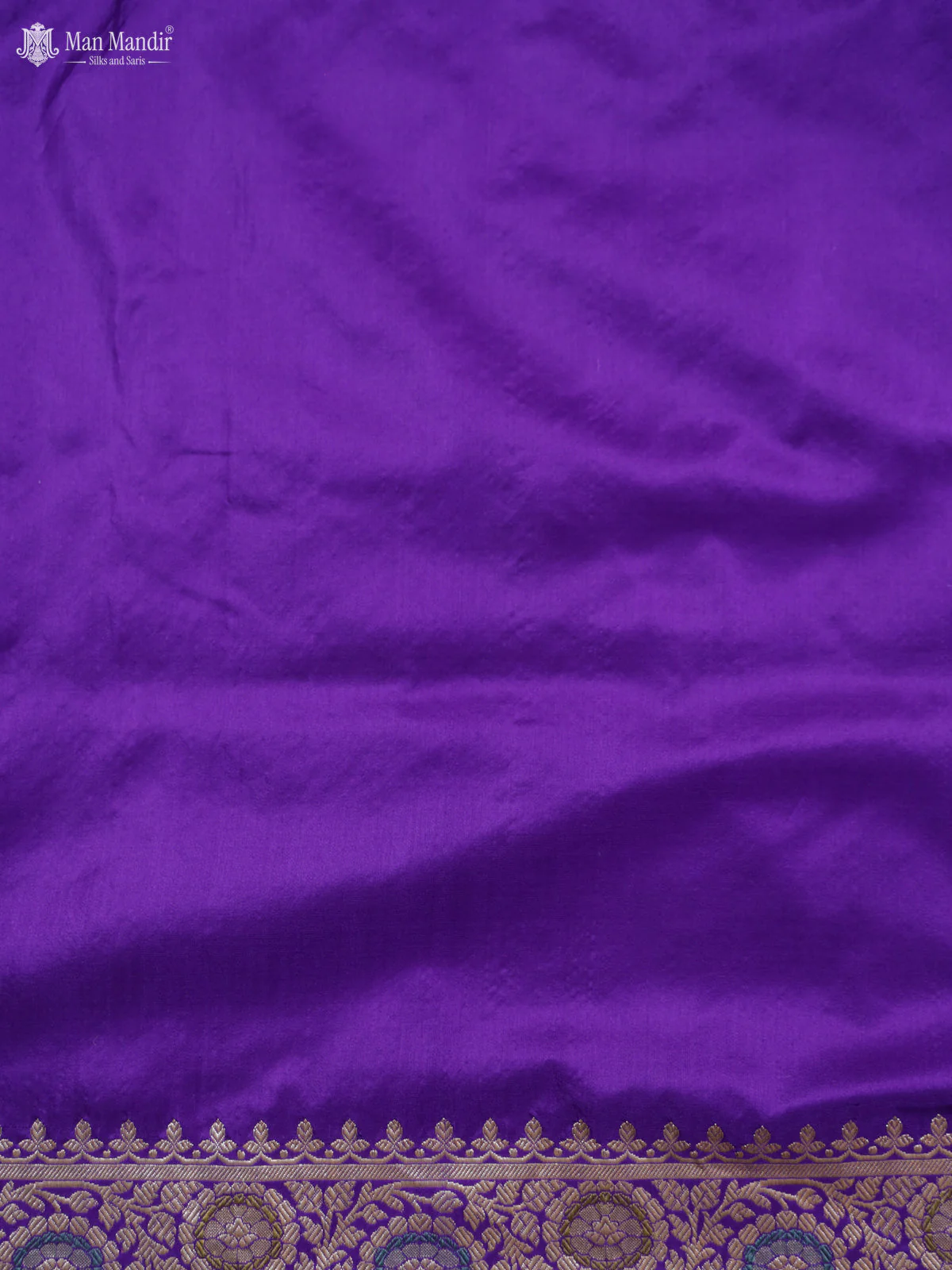 Violet Banarasi Kadwa Silk Saree - Image 6