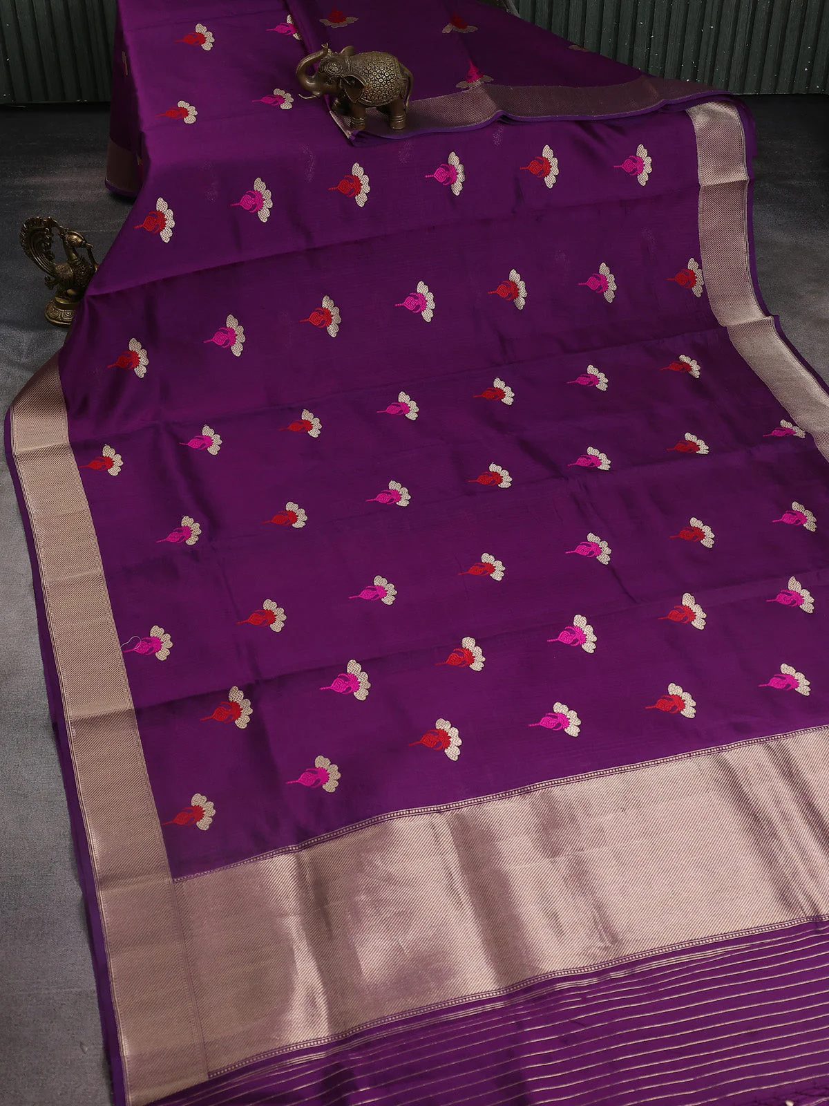 Violet Chanderi Silk Saree - Image 2